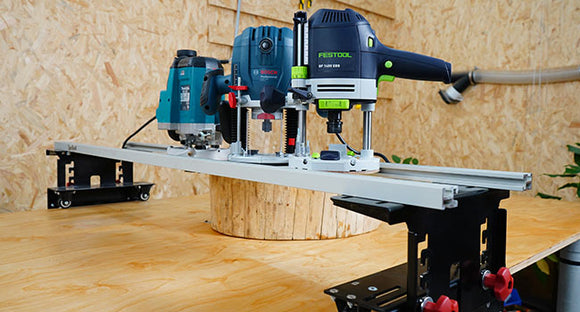 <p><strong>Multiple Adaptation</strong><br/><br/>Slab Jigs are adjustable to fit most popular routers. you can DIY the router base plate according to the hole position at the bottom of your router tool. Base plate 13-28cm is suitable for our router sled</p>