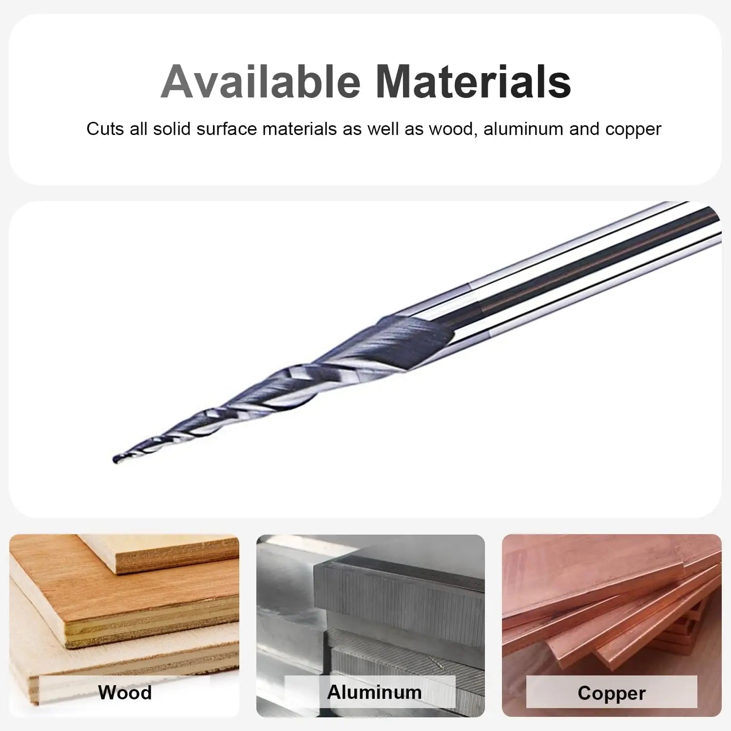 SpeTool EU W01506 0.25MM Radius x 3.175MM SHANK x 15MM CL x 38.1MM OVL Tapered Ball Nose 2D & 3D Carving Router Bit