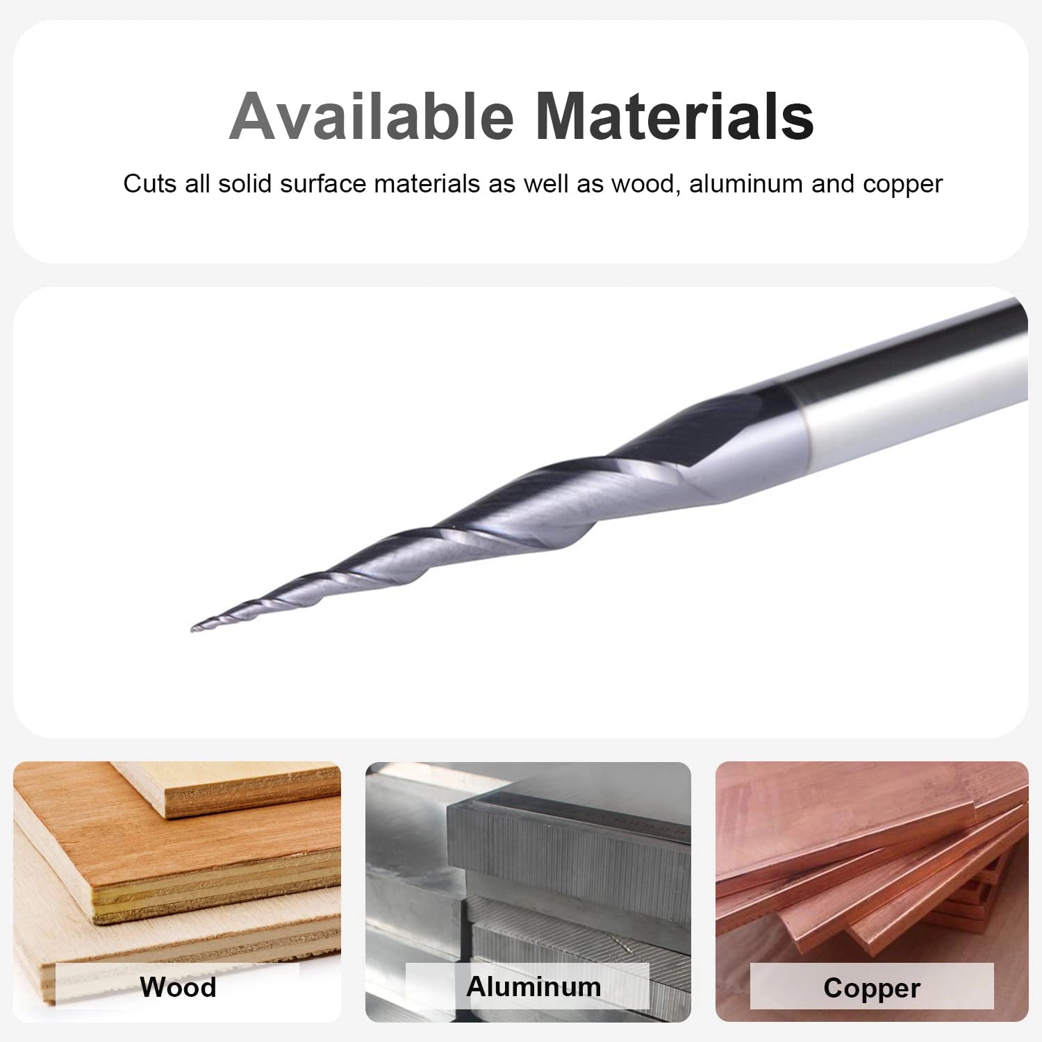SpeTool EU W01501 0.25MM Radius x 6MM SHANK x 30.5MM CL x 75MM OVL Tapered Ball Nose 2D & 3D Carving Router Bit
