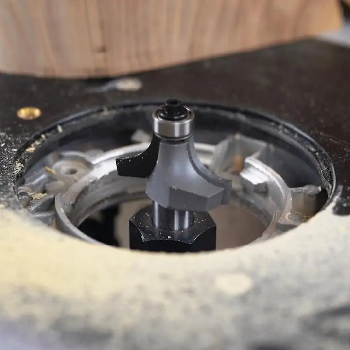 SpeTool EU W07511 Carbide Tipped Corner Rounding 8mm Radius x 8mm SHK x  55mm Overall Length Lower Ball Bearing Router Bit