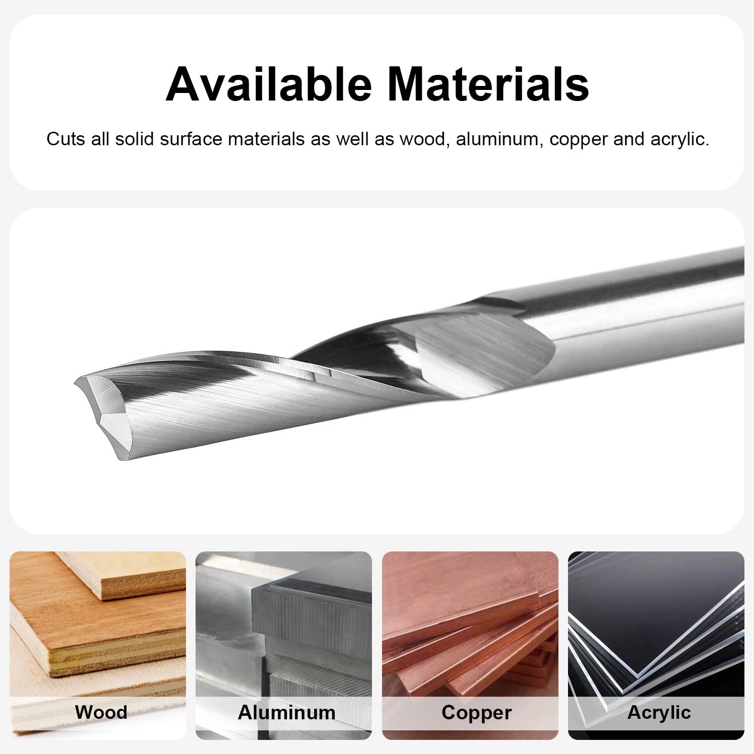 SpeTool EU W03503 O FLUTE 6MM DIA x 22MM CL x 6MM SHANK x 50MM OVL ROUTER BIT FOR ALUMINUM