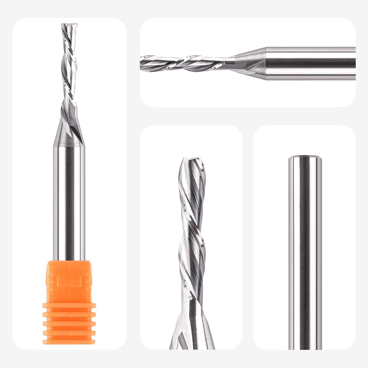 SpeTool EU W04501 DOWN CUT 2 FL 4MM DIA x 20MM CL x 8MM SHANK x 75MM OVL ROUTER BIT