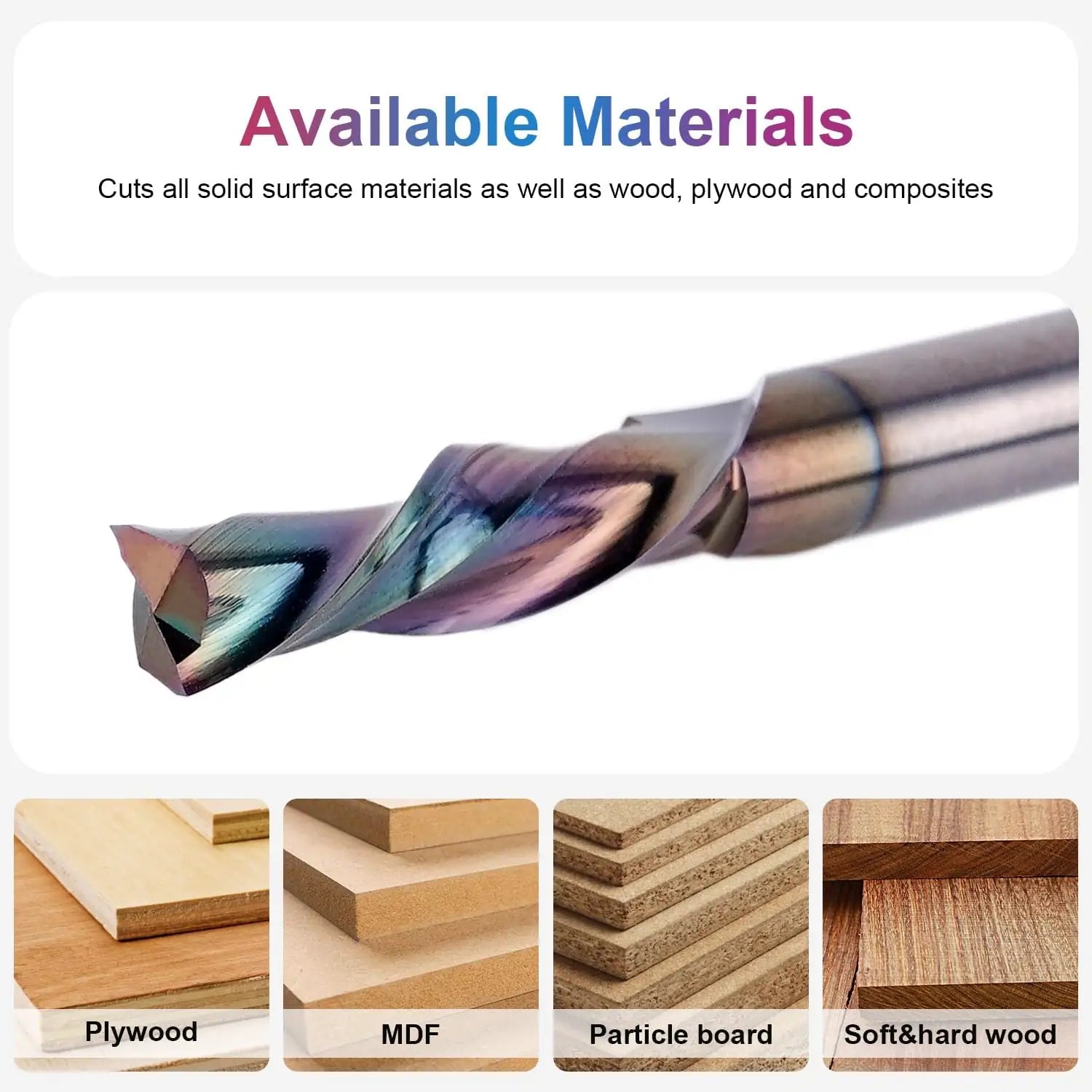 SpeTool EU W04507 SPE-X Coated DOWN CUT 2 FL 6MM DIA x 24MM CL x 6MM SHANK x 60MM OVL ROUTER BIT
