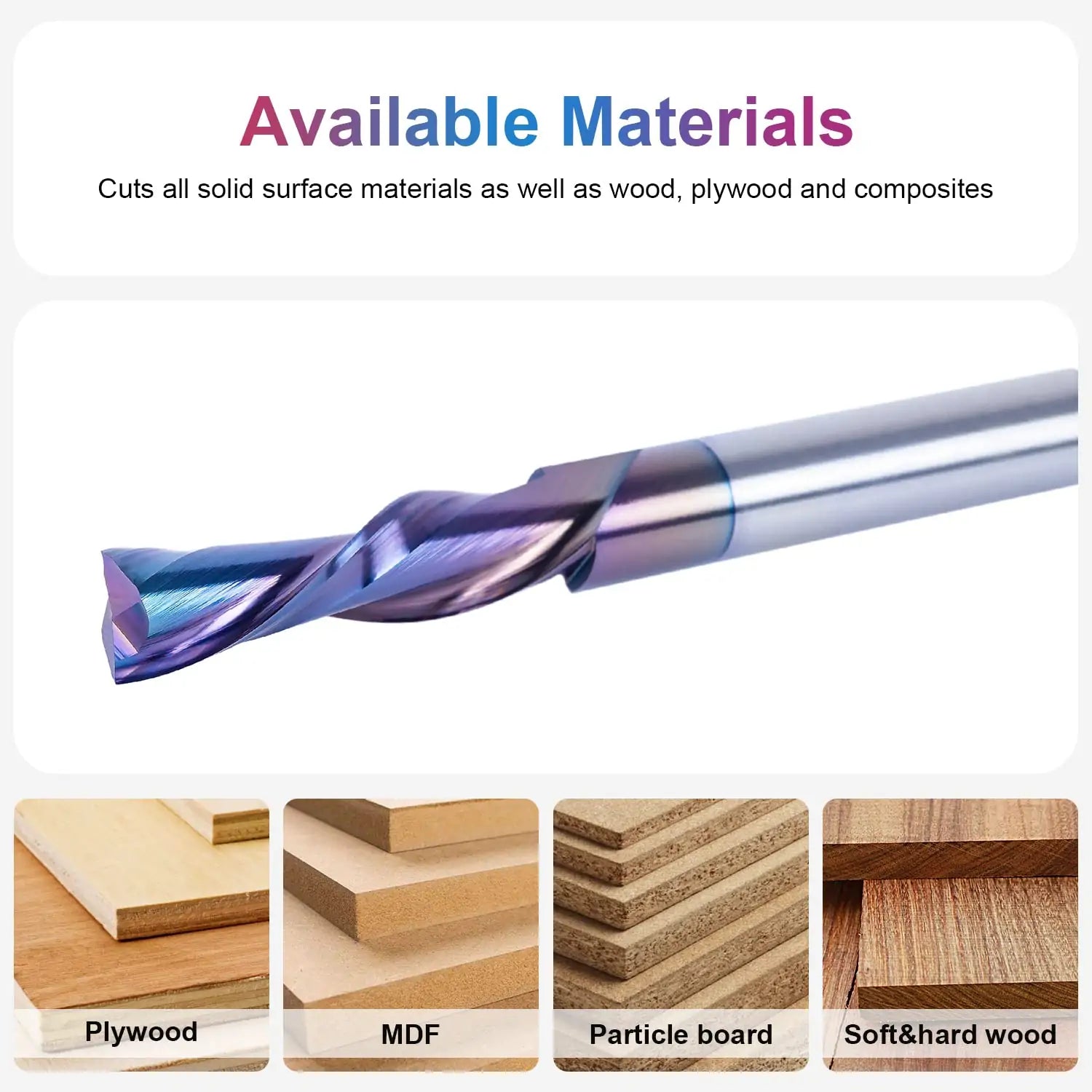 SpeTool EU W04509 SPE-X Coated SC DOWN CUT 2 FL 8MM DIA x 32MM CL x 8MM SHANK x 75MM OVL ROUTER BIT