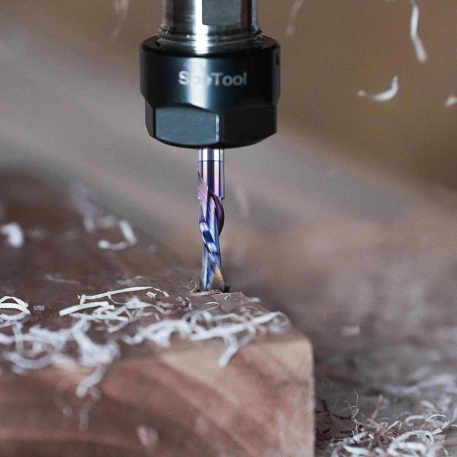 SpeTool EU W04509 SPE-X Coated SC DOWN CUT 2 FL 8MM DIA x 32MM CL x 8MM SHANK x 75MM OVL ROUTER BIT