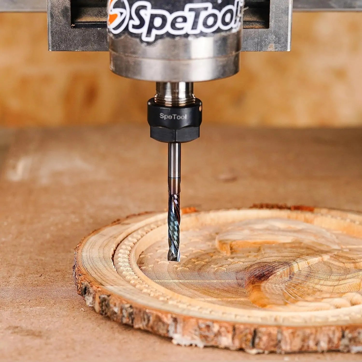 SpeTool EU W02505 SPE-X Coated SC COMPRESSION 2 FL 6MM DIA x 22MM CL x 6MM SHANK x 50MM OVL ROUTER BIT