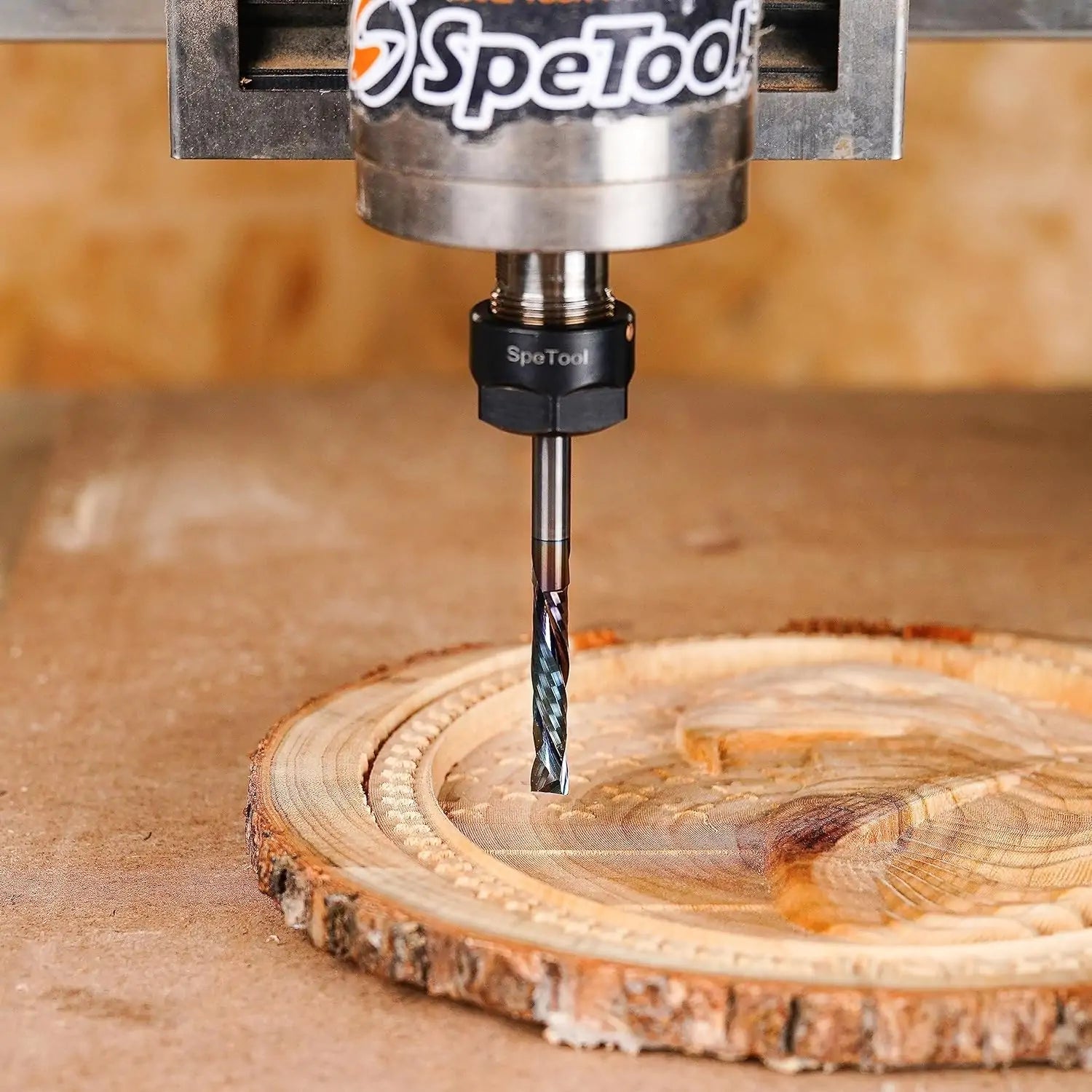 SpeTool EU W02506 SPE-X Coated SC COMPRESSION 2 FL 6MM DIA x 32MM CL x 6MM SHANK x 75MM OVL ROUTER BIT