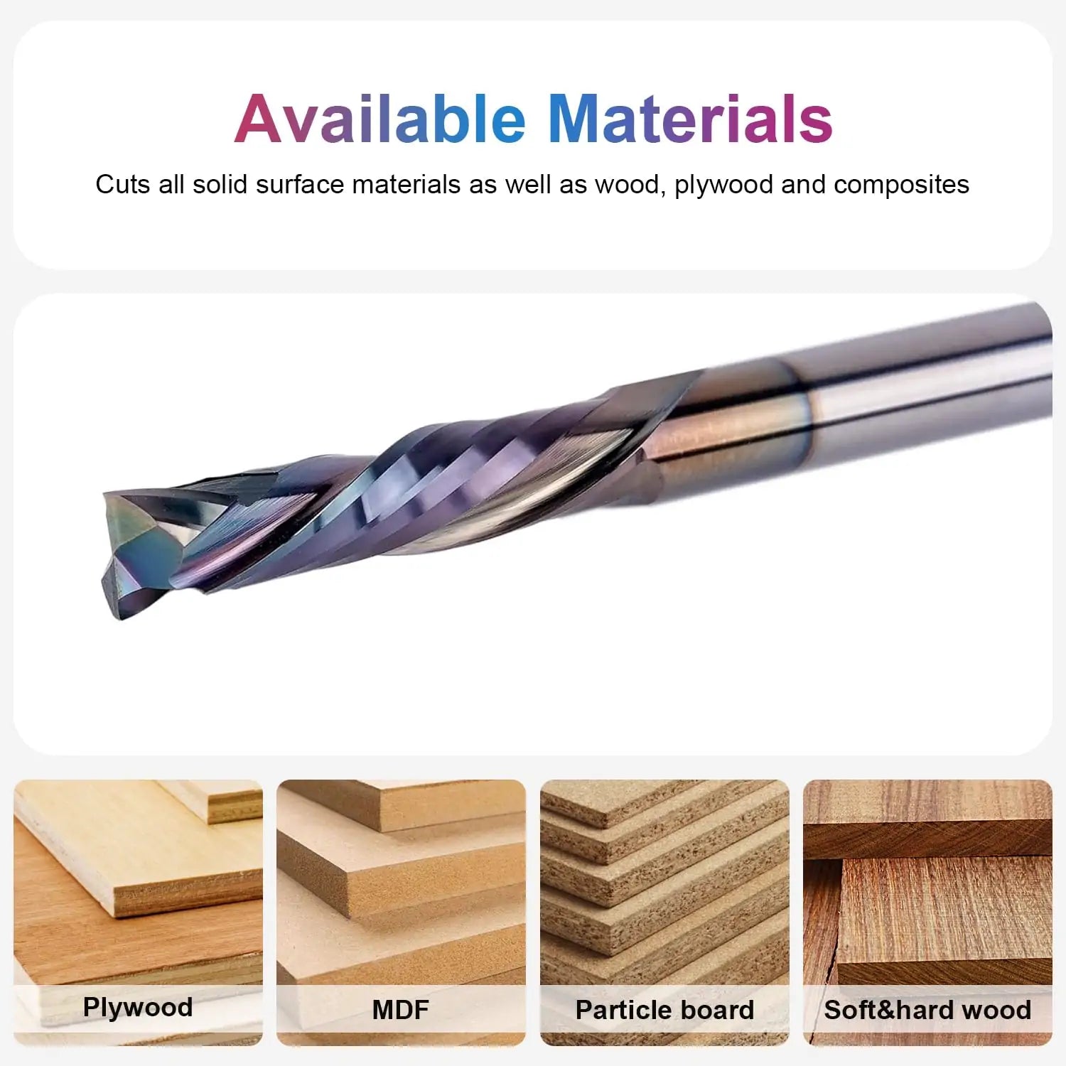 SpeTool EU W02506 SPE-X Coated SC COMPRESSION 2 FL 6MM DIA x 32MM CL x 6MM SHANK x 75MM OVL ROUTER BIT
