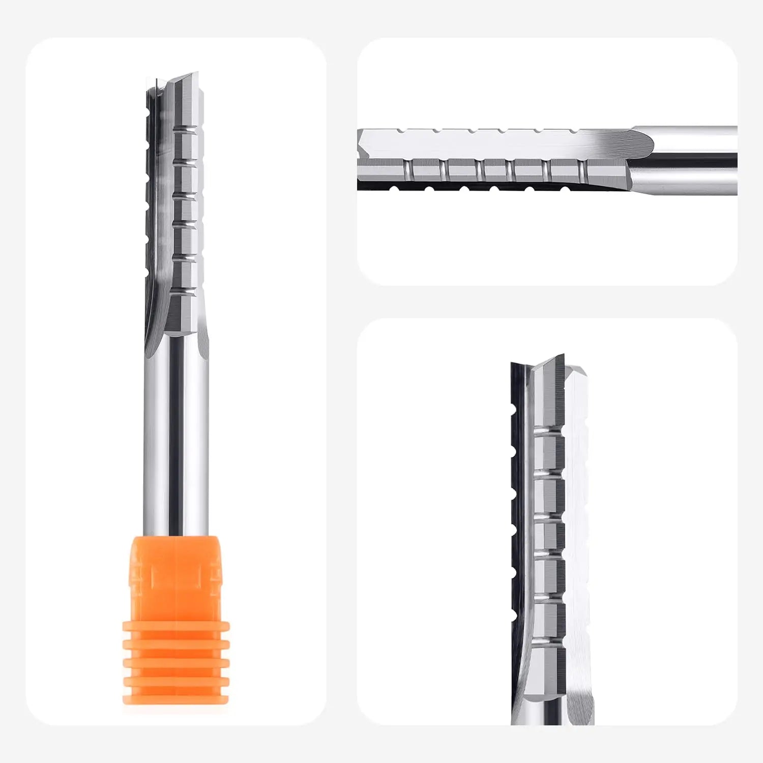 SpeTool EU W04701 8mm Shank Diameter Straight Carbide Tungsten Carbide Tip Cutter 32mm Cutting Length 3 Flutes Carving CNC Trimming Slot Chip Breaker Plywood End Mill for Woodworking