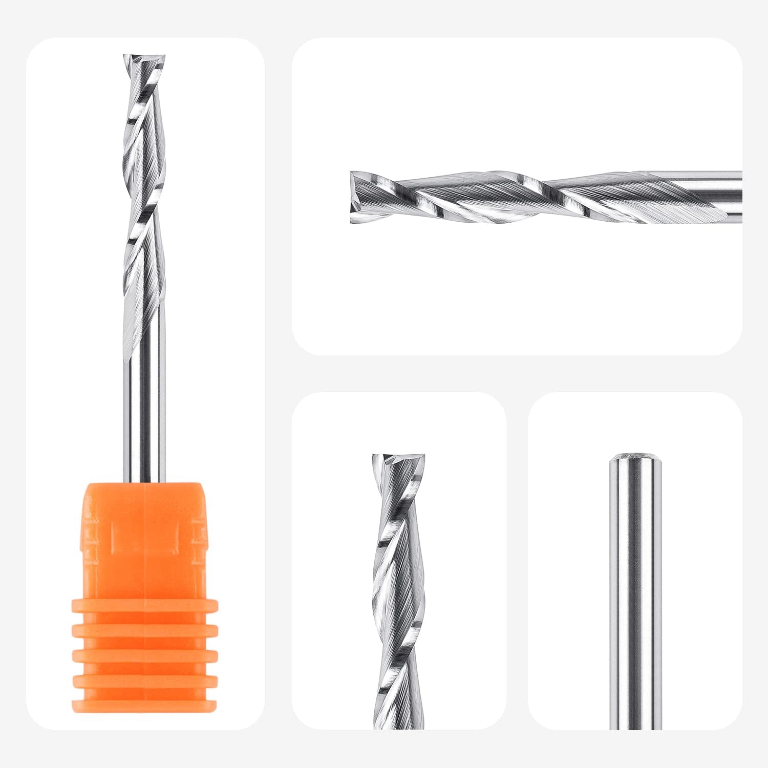 SpeTool EU W04504 Spiral Plunge 4mm Dia x 4mm Shank x 22mm Cutting Length x 50mm Long 2 Flute Up-Cut Router Bit