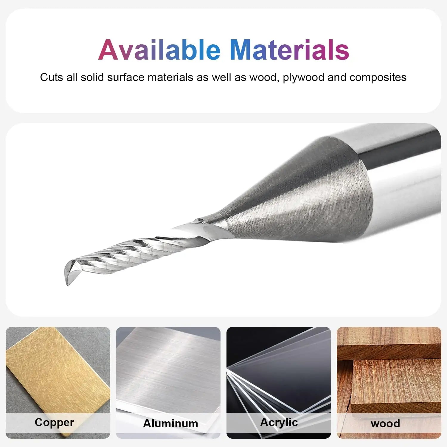 SpeTool 1/16 Dia CNC Carbide Spiral O Flute 1/4 Shank UpCut Router Bit