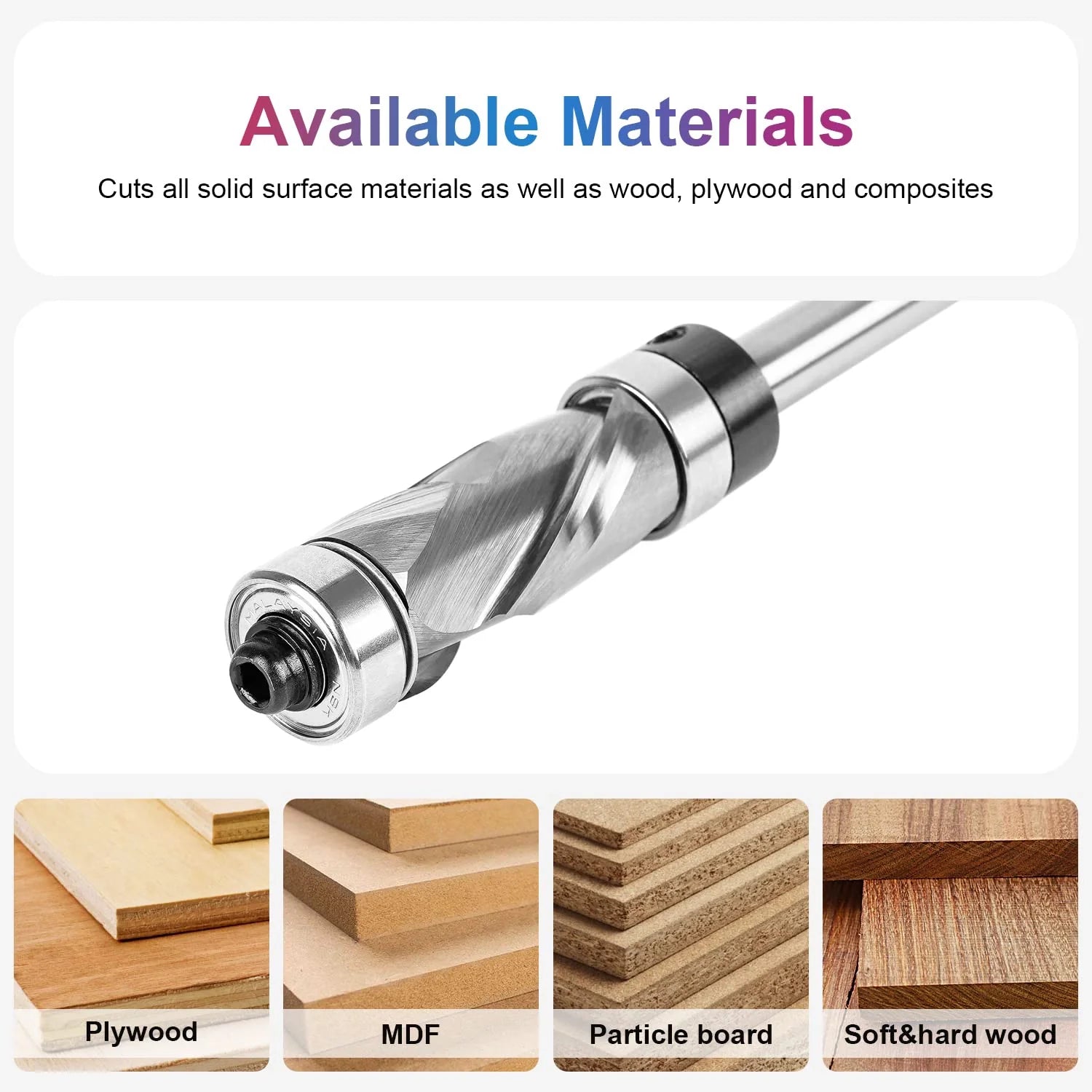 SpeTool 1-2 Dia 1-4 SHK Compression Top&Bottom Bearing Router Trim Bit