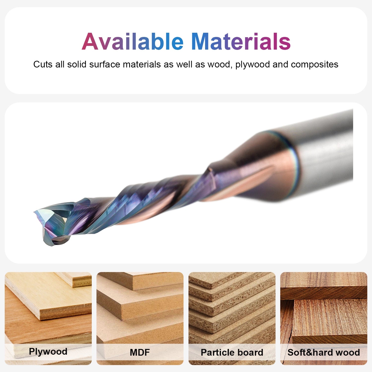 SpeTool 1/8 Dia 1/4 Shank Ultra Long Life Coated Compression Router Bit
