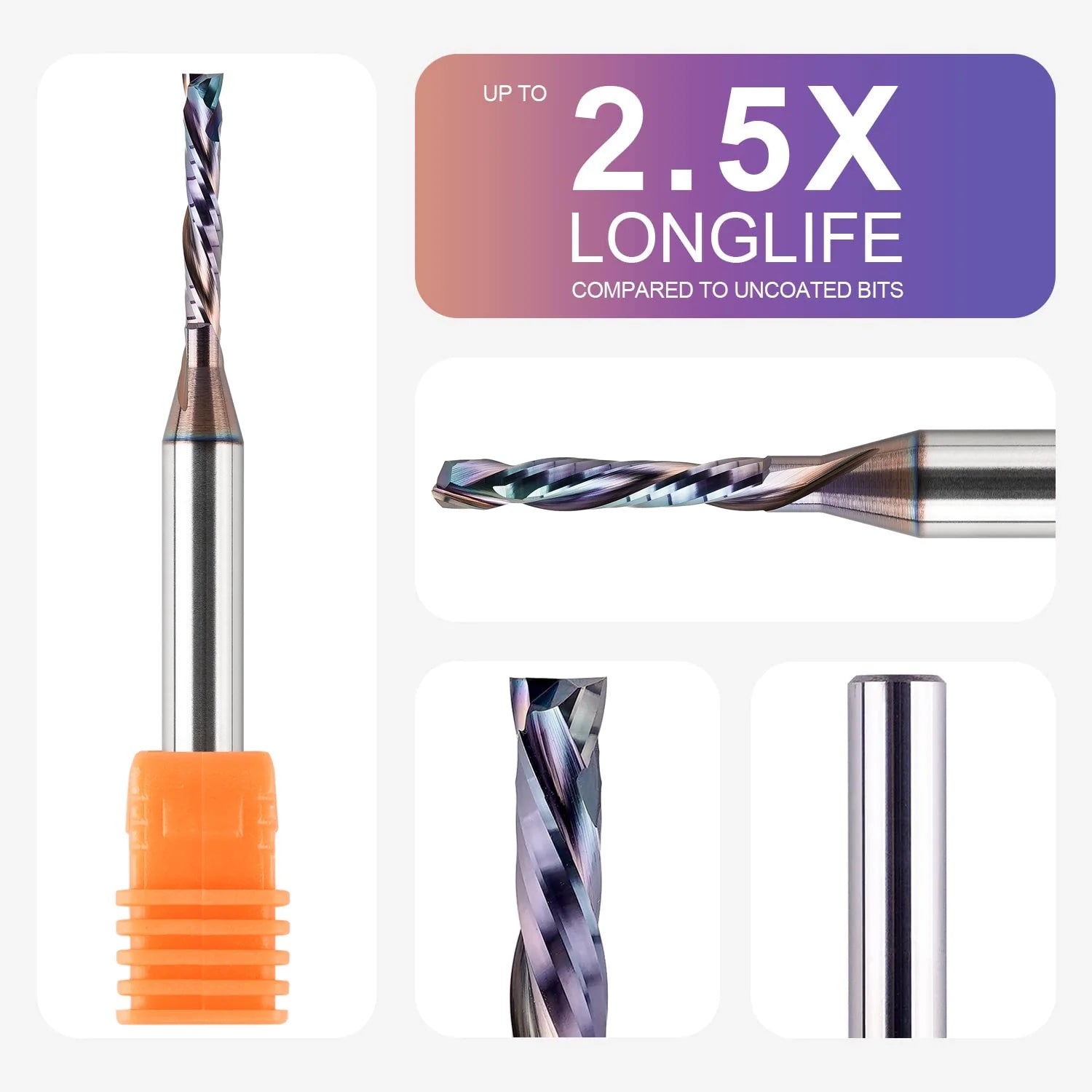 SpeTool 1/8 Dia 1/4 Shank Ultra Long Life Coated Compression Router Bit