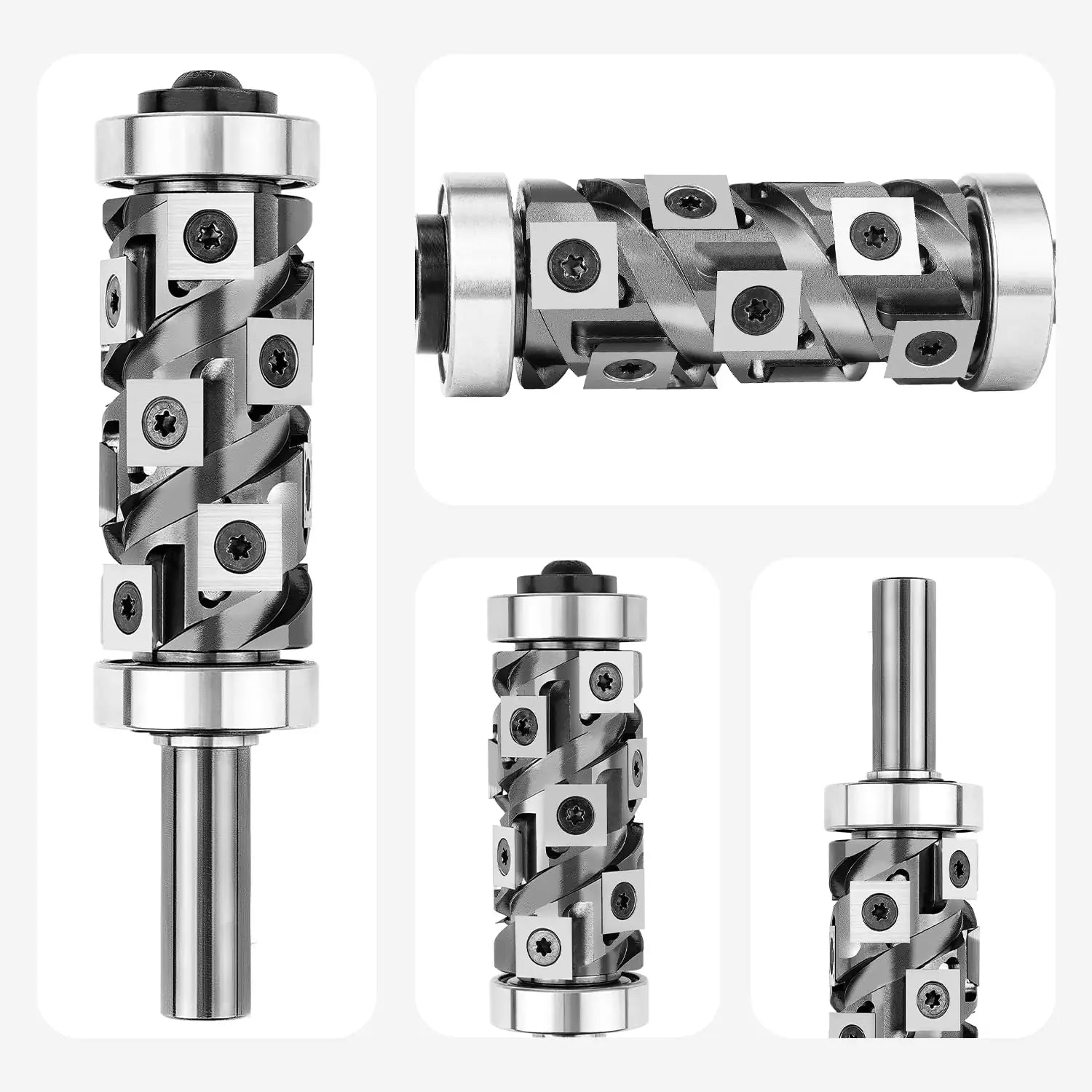 SpeTool EU W07510 Ranger Series Carbide Insert Flush Trim with Top and Bottom Double Bearings 32mm Dia x 12mm Shank x 65mm Cutting Length Pattern Template Router Bit