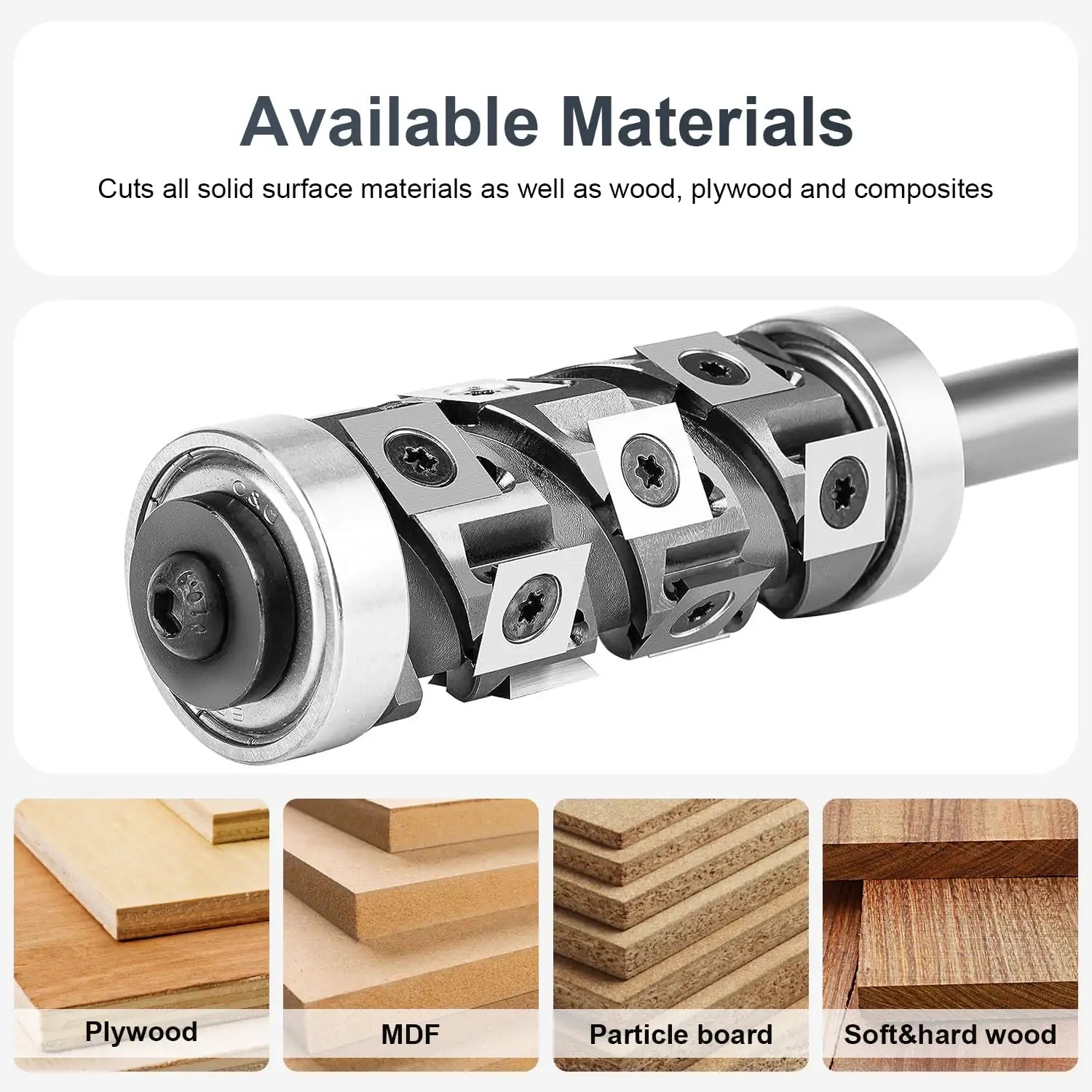 SpeTool EU W07510 Ranger Series Carbide Insert Flush Trim with Top and Bottom Double Bearings 32mm Dia x 12mm Shank x 65mm Cutting Length Pattern Template Router Bit