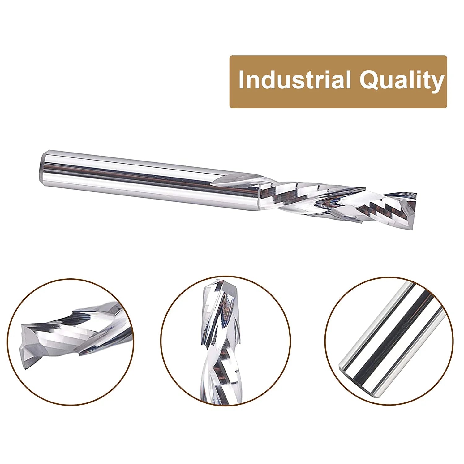 SpeTool 1/4" Dia Spiral Carbide UP&DOWN Cut Router Bit For Woodworking