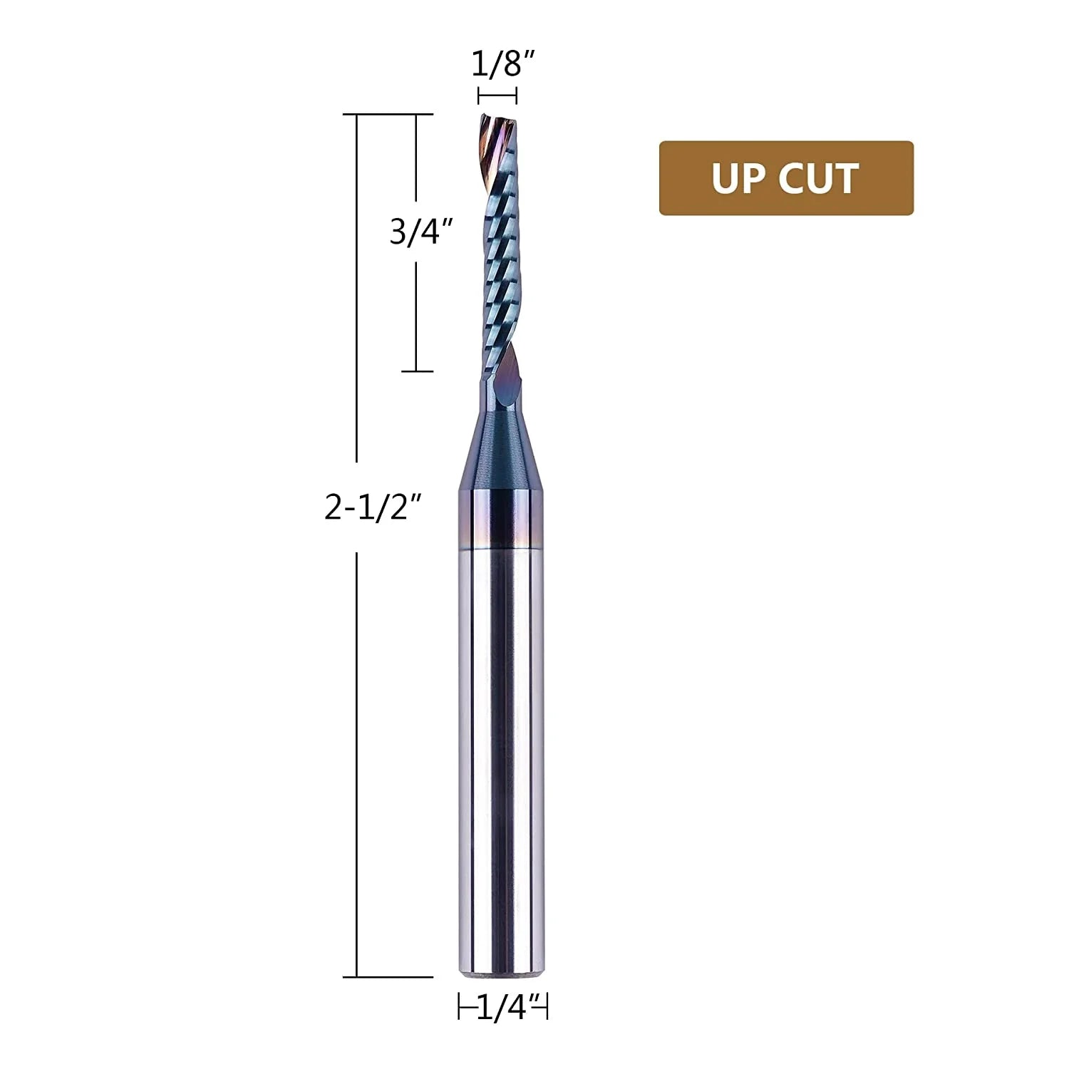 SpeTool SPE-X 1/8 Spiral O Flute 1/4 Shank Router Bit Cut for Plastic
