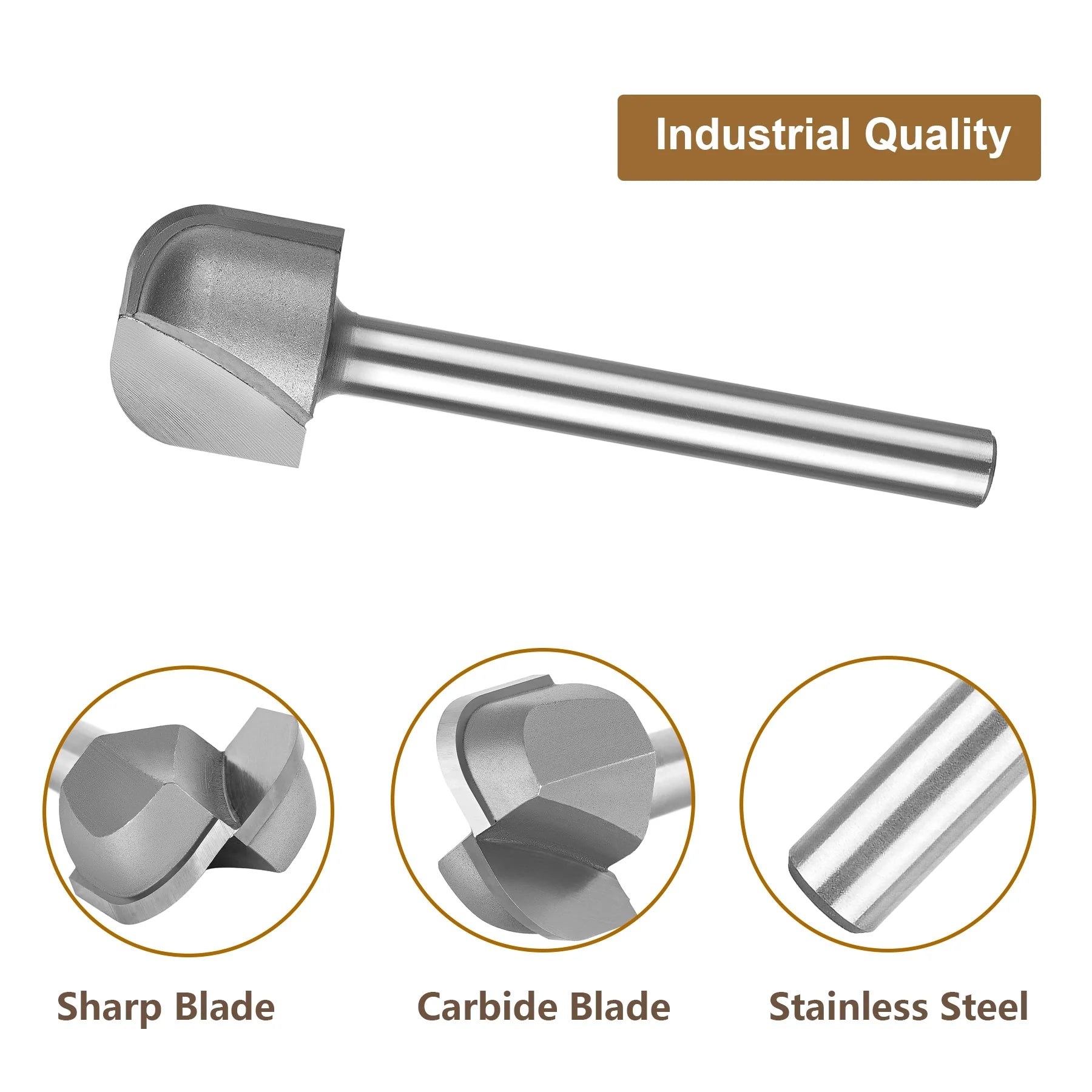 SpeTool 3/4 Dia 1/4 Inch SHK 3" Long Bowl & Tray Carbide Tip Router Bit