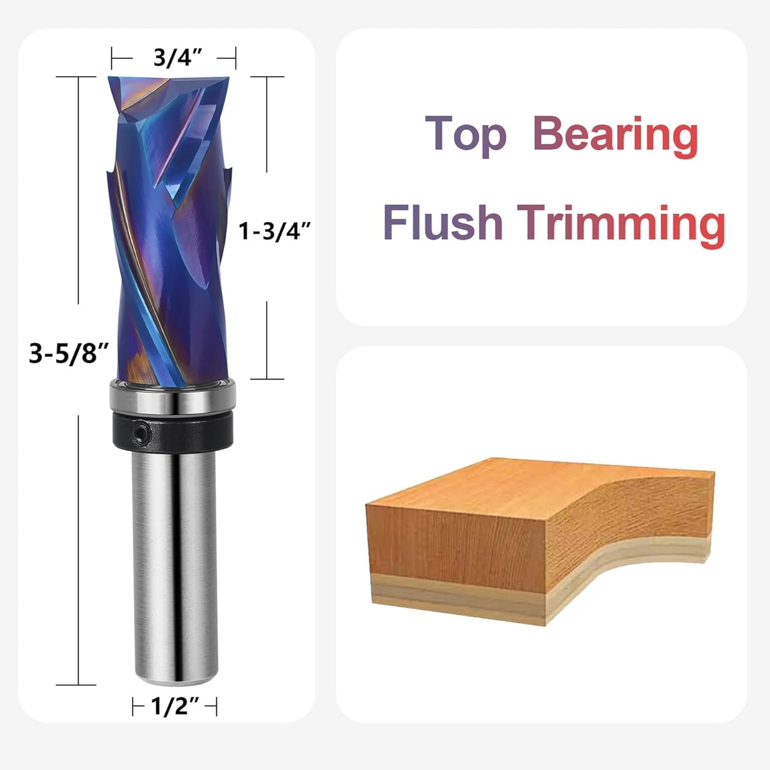 SpeTool CompressionFlushTrimRouterBitwithTopBearing