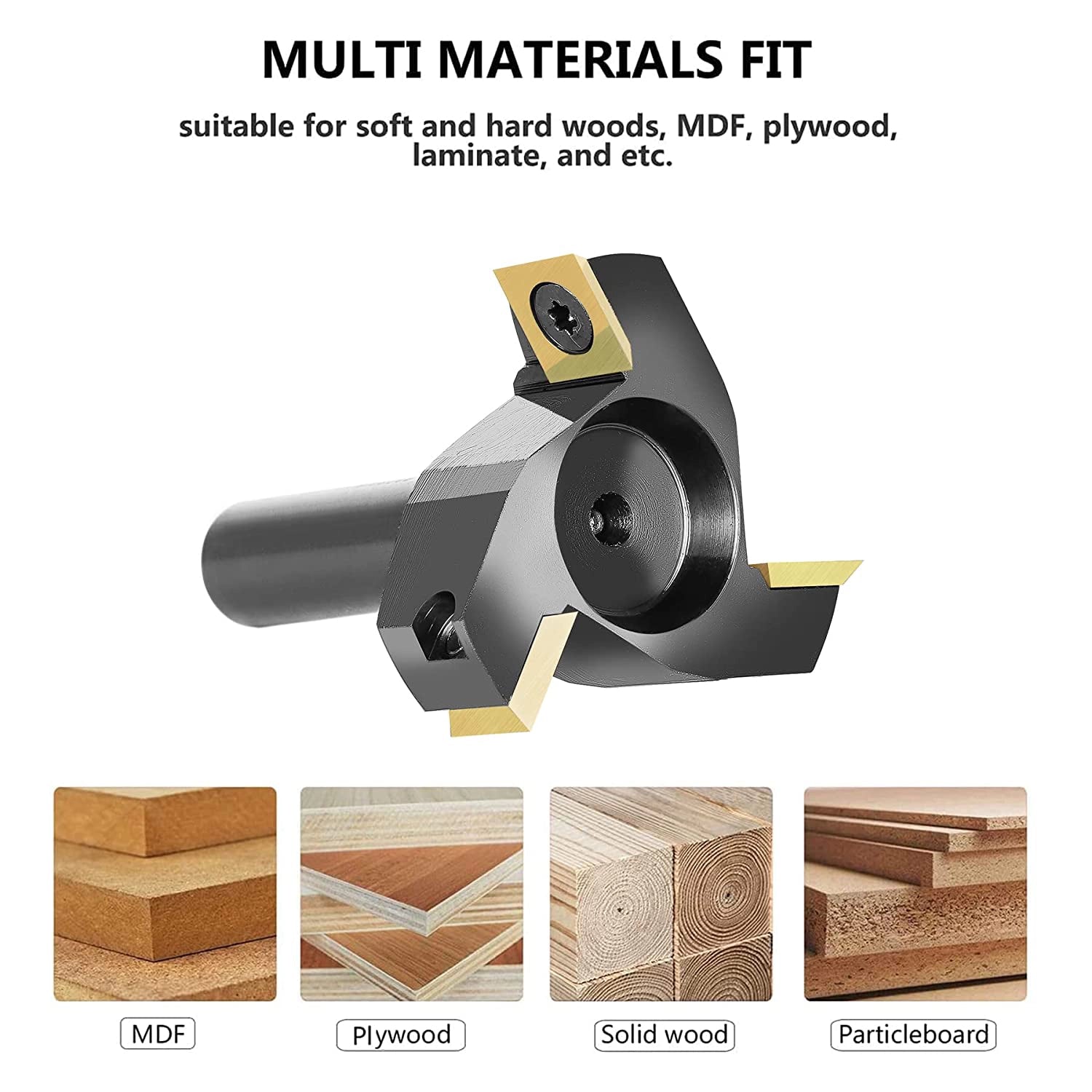 SpeTool 3 Wing 2" Dia 1/2" SHK Surfacing Router Bit with Coated Blades