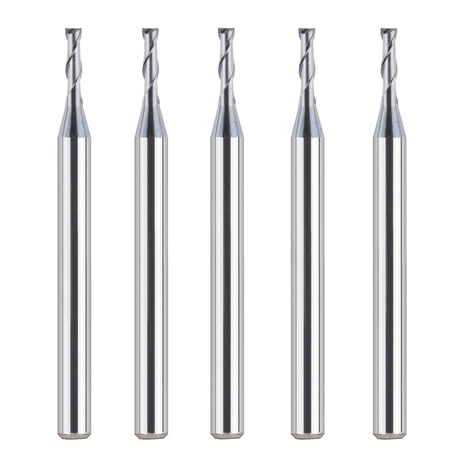 SpeTool 5Pcs 2-Flute Flat Nose Carbide End Mill 1/16" Dia Upcut Router Bit