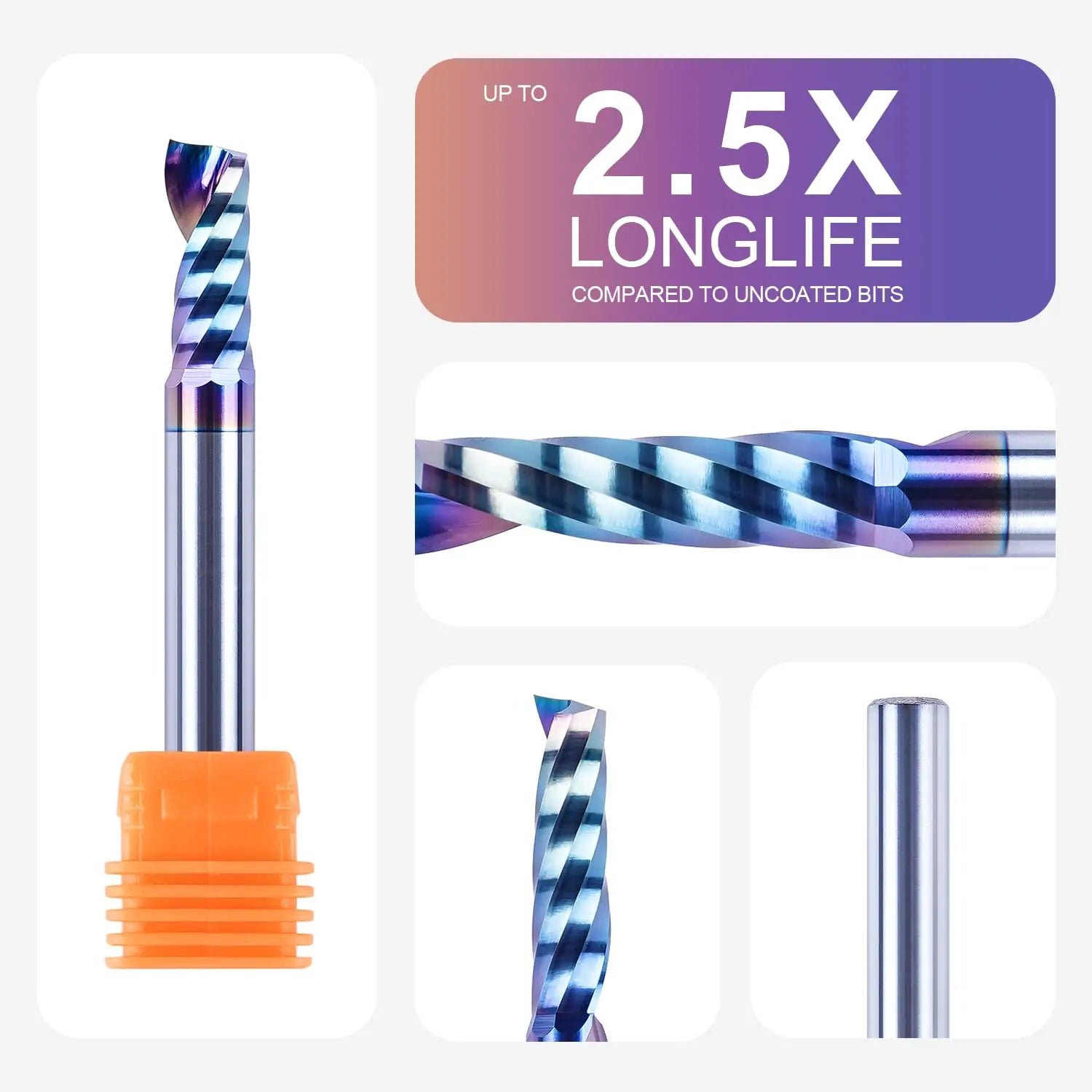 SpeTool EU W03504 SPE-X COATED O FLUTE 6MM DIA x 22MM CL x 6MM SHANK x 50MM OVL ROUTER BIT