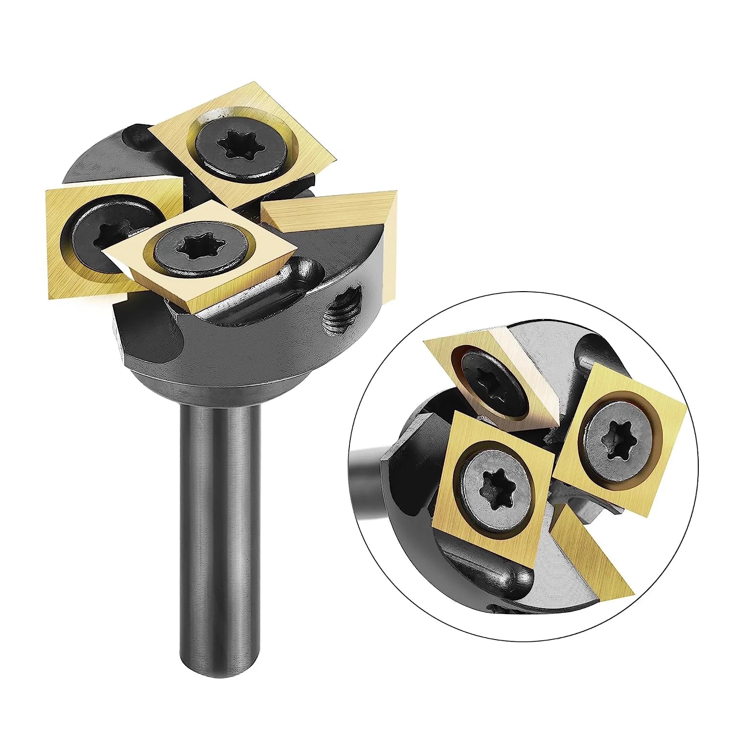 SpeTool ATS Coated Insert 2+2 1" Dia 1/4" Shank Surfacing Router Bit