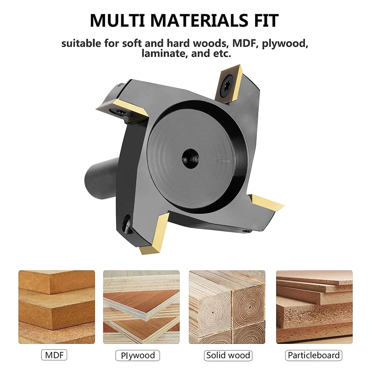 SpeTool ATS Coated Insert 4 Wing 2.5" Diameter 1/2" SHK Surfacing Router Bit