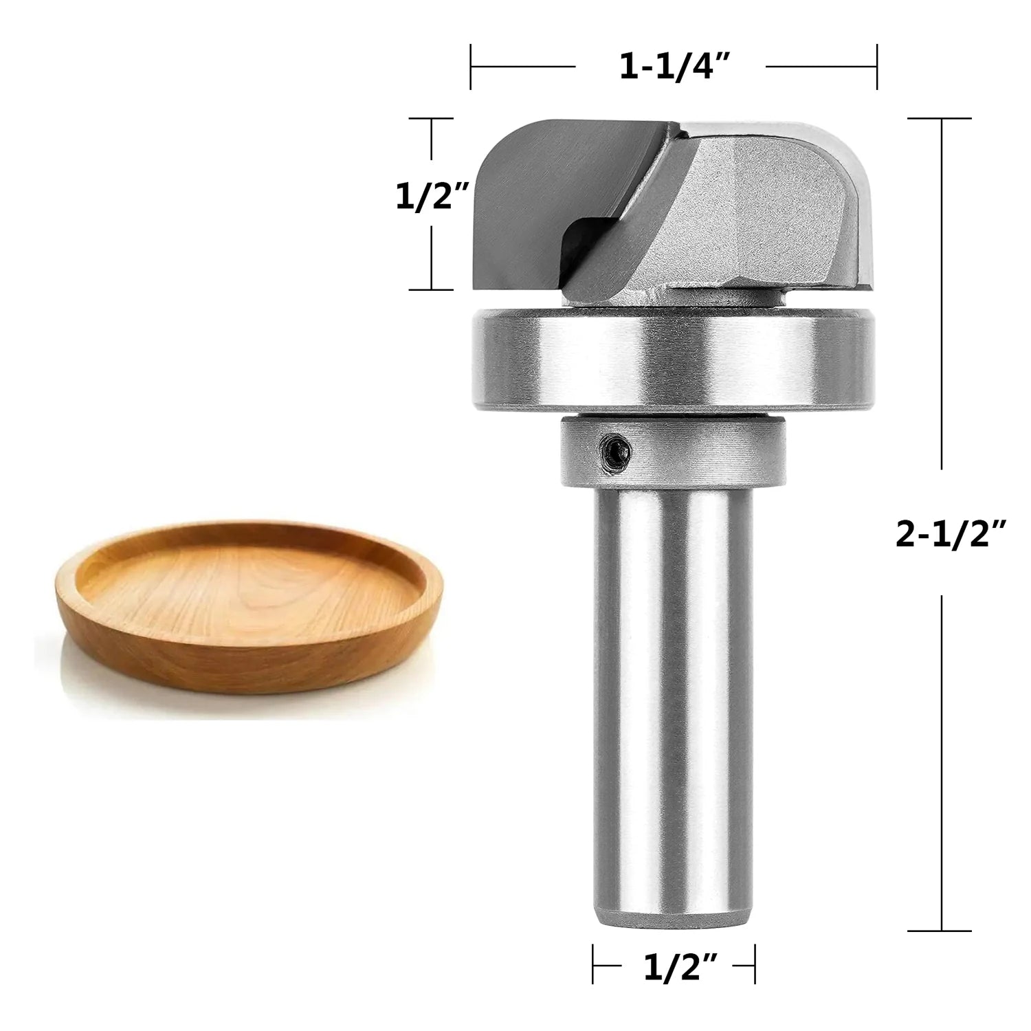 SpeTool Bowl & Tray 1/2 Shank Carbide Tipped Template Router Bit size