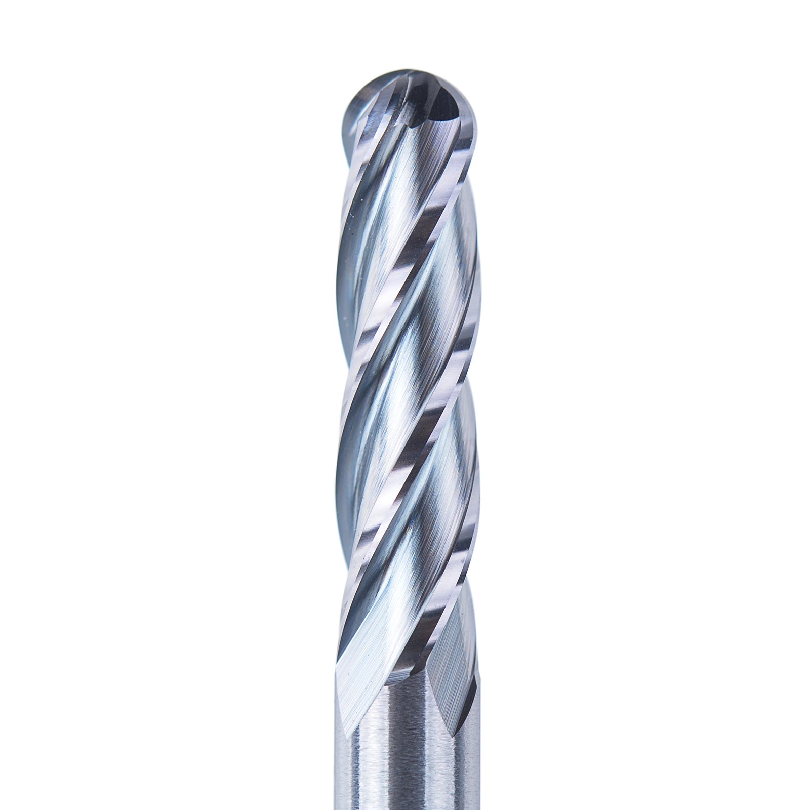 SpeTool CNC TiAlN Coated 4-Flute 1-8 Dia Ball Nose Up Cut End Mill