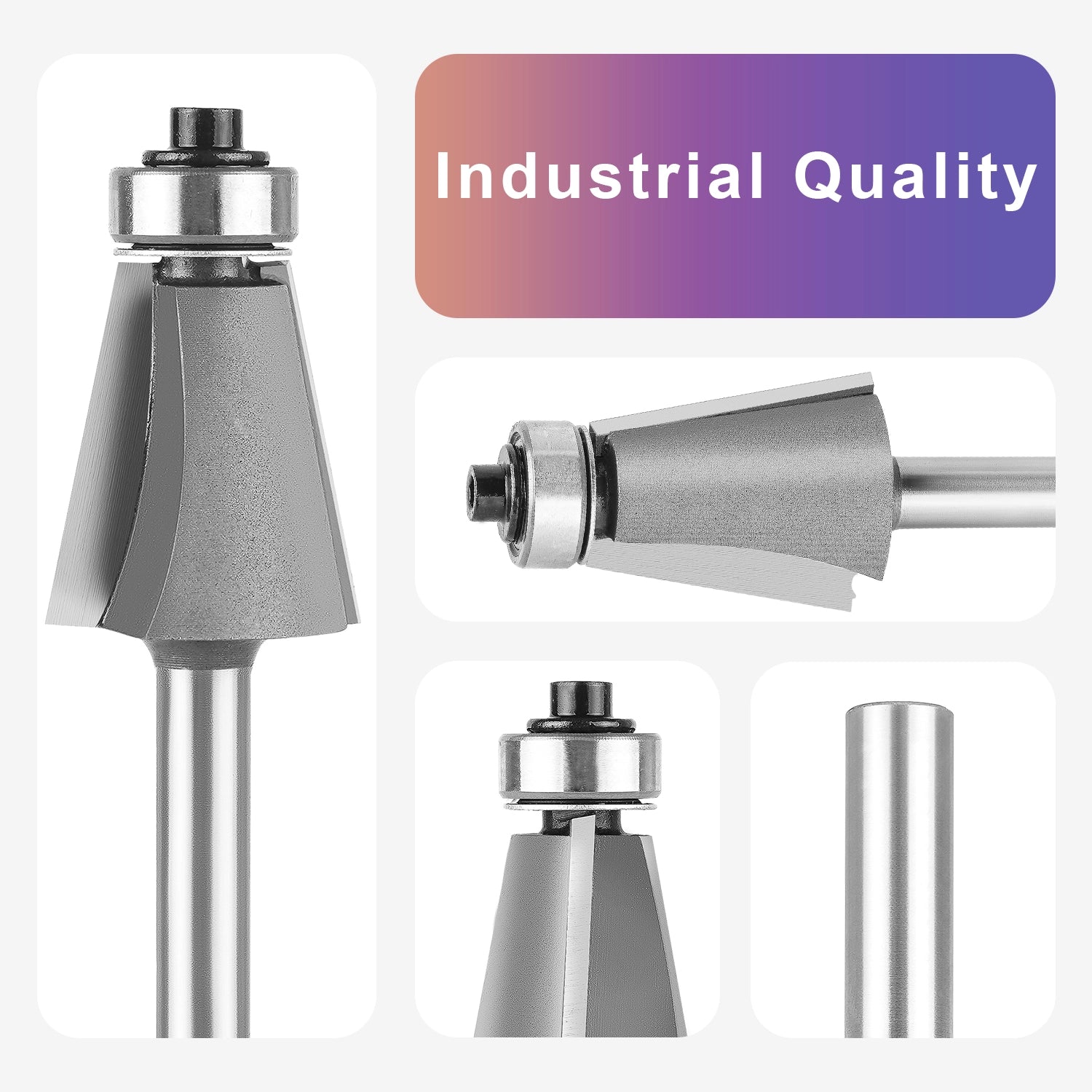 SpeTool Carbide Tipped Chamfer 11.25D 7/8" Dia 1/4" SHK Bearing Router Bit