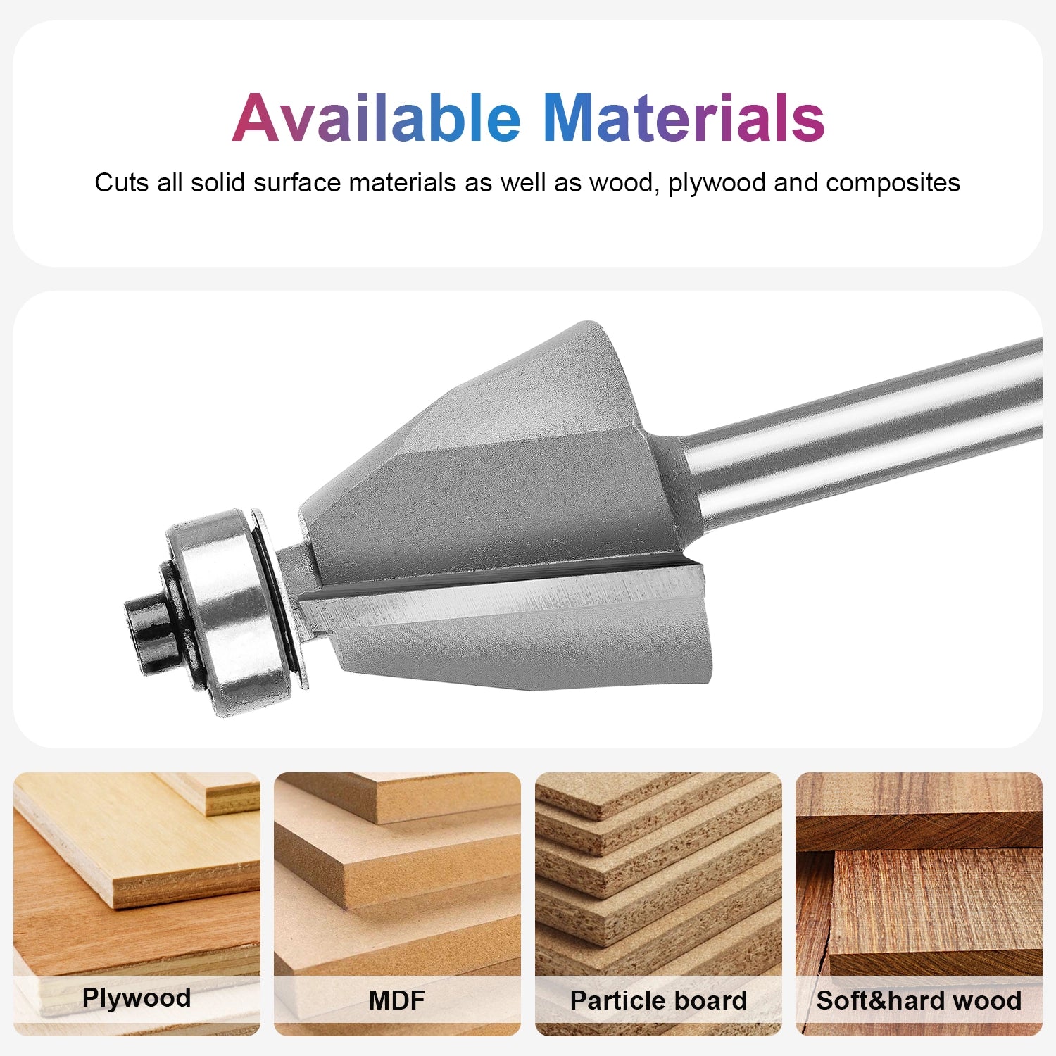 SpeTool Carbide Tipped Chamfer 22.5D 1-1/4" Dia 1/4" SHK Bearing Router Bit