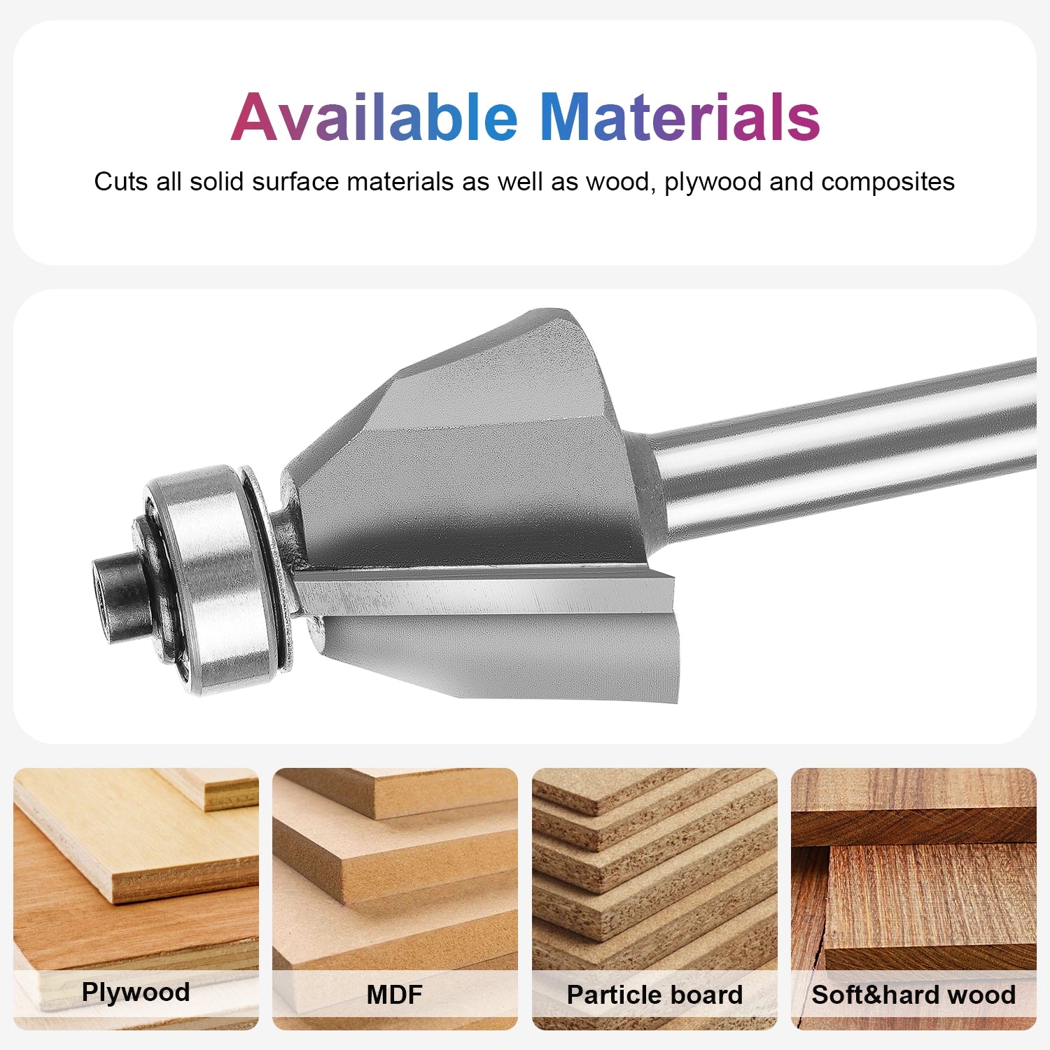 SpeTool Carbide Tipped Chamfer 30D 1-3/8" Dia 1/4" SHK Bearing Router Bit