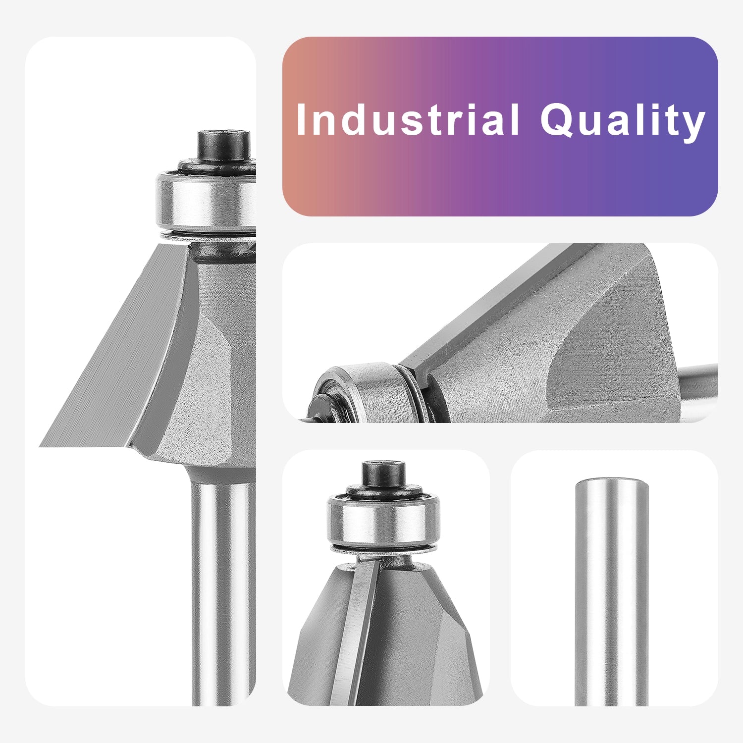 SpeTool Carbide Tipped Chamfer 30D 1-3/8" Dia 1/4" SHK Bearing Router Bit