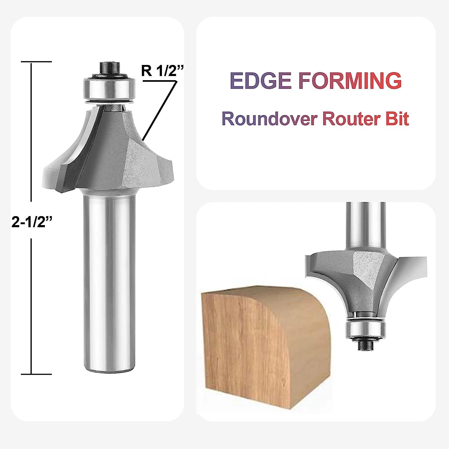 SpeTool Carbide Tipped Corner Rounding 1/2R 1/2Shank Bearing Router Bit