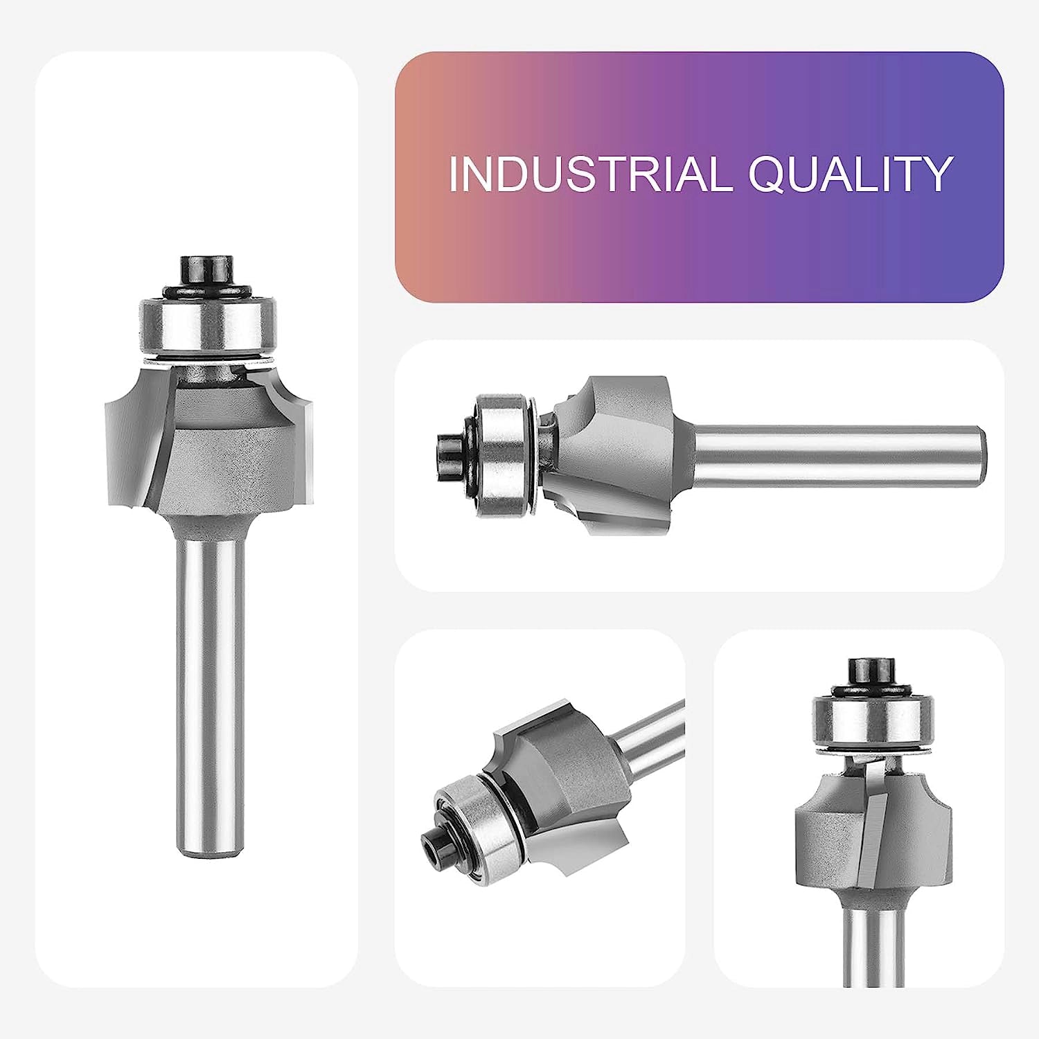 SpeTool Carbide Tipped Corner Rounding 1/8R 3/4D 1/4S Bearing Router Bit