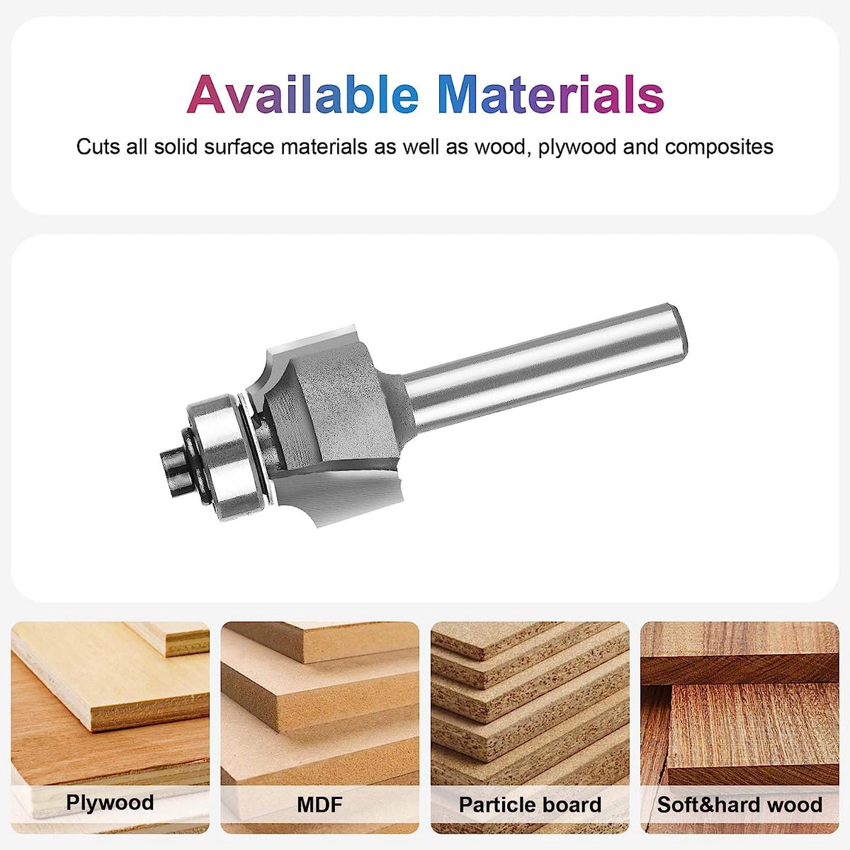 SpeTool Carbide Tipped Corner Rounding 1/8R 3/4D 1/4S Bearing Router Bit