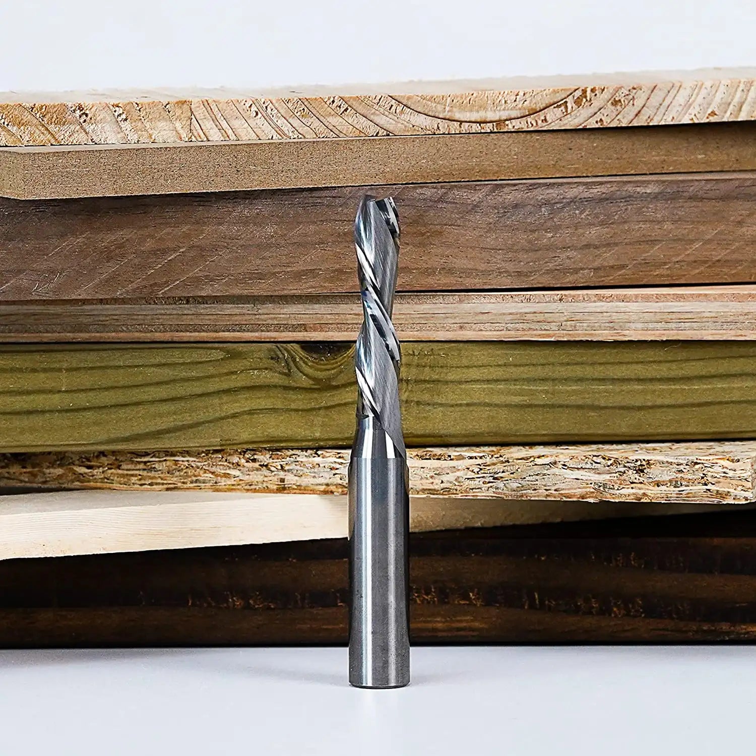 SpeTool Downcut 3/8" Diam 1/2" SHK 4" Extra Long Router Bit for Wood Small Cut