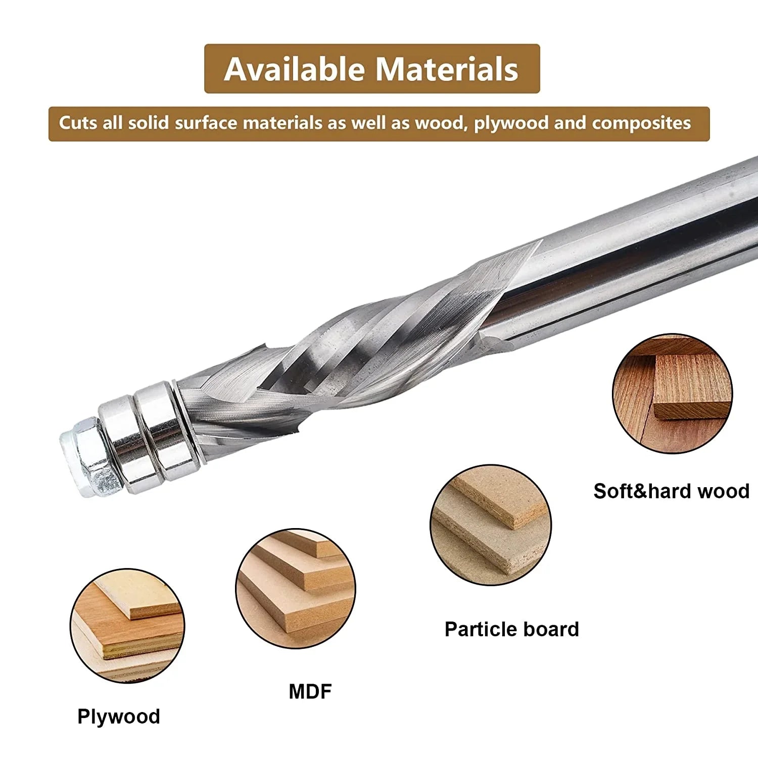 SpeTool SC 1/2" Shank Flush Trim 4" Long Compression bearing guided flush trim bit