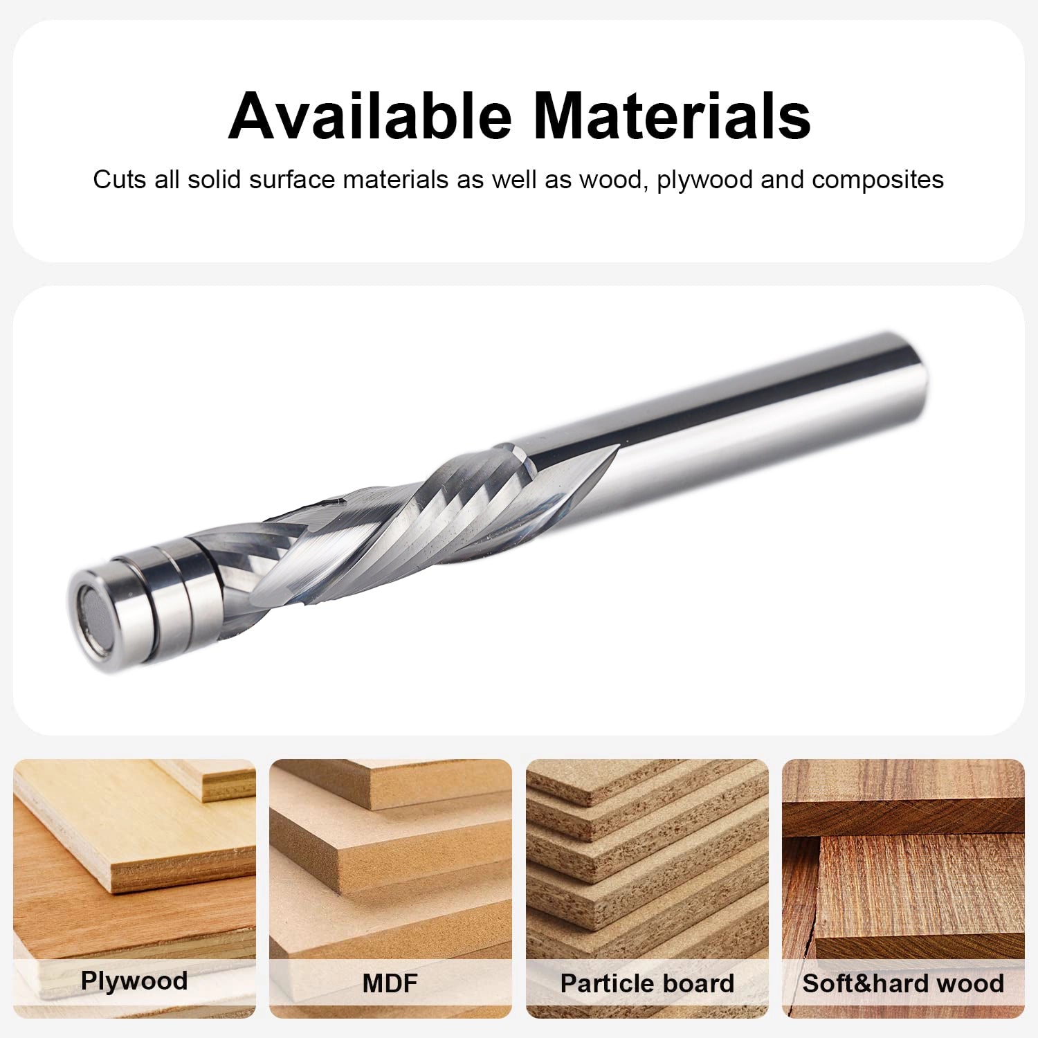 SpeTool SC 3/8 Dia 3.5 Inch Long Compression Flush Trim Router Bit