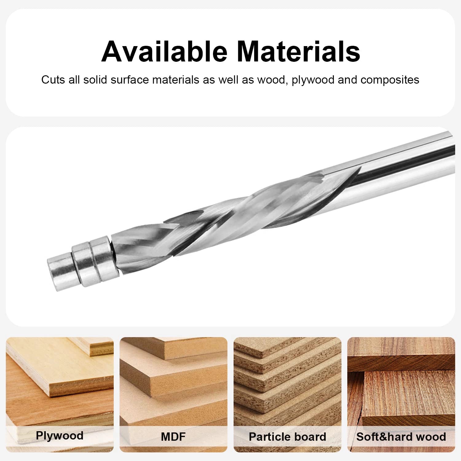 SpeTool SC 3/8 Dia 3.5 Inch Long Compression Flush Trim Router Bit