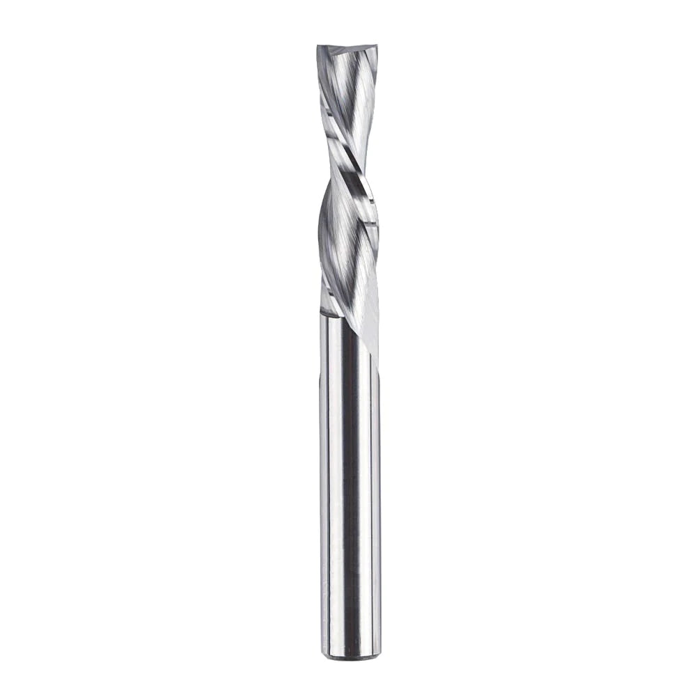 SpeTool UK 8 mm Shank Spiral Router Bit Down Cut CNC Router Bits 8 mm Cutting Diameter 32 mm Inch Cutting Length HRC55 Solid Carbide End Mill 75 mm Total Length for Wood Carving Wood Cutter