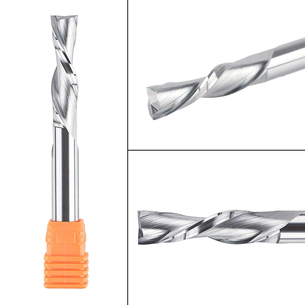 SpeTool UK 8 mm Shank Spiral Router Bit Down Cut CNC Router Bits 8 mm Cutting Diameter 32 mm Inch Cutting Length HRC55 Solid Carbide End Mill 75 mm Total Length for Wood Carving Wood Cutter