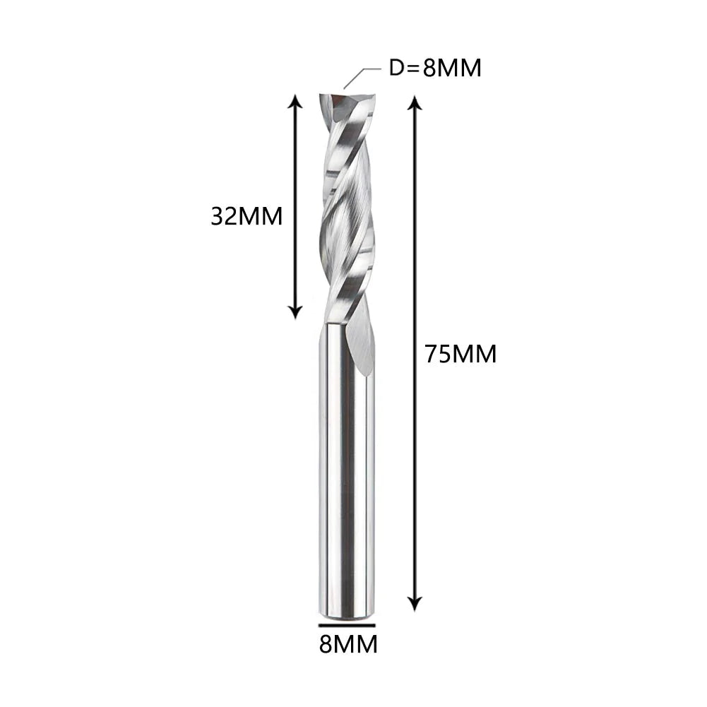 SpeTool Upcut Spiralfräser Fräser für Oberfräse mit 8 mm Schnittdurchmesser