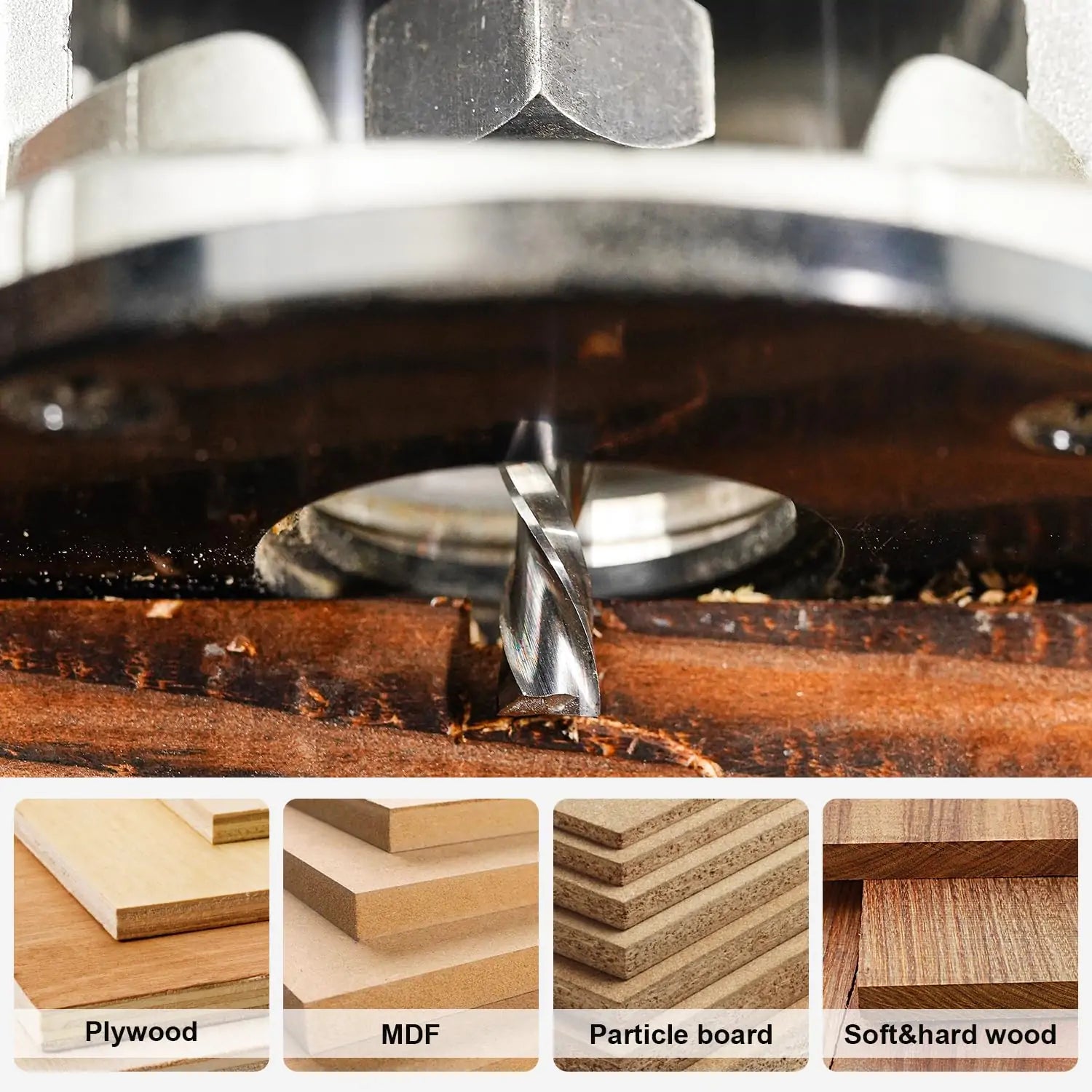 SpeTool UK SC COMPRESSION 2 FL 6MM DIA x 22MM CL x 6MM SHANK x 50MM OVL ROUTER BIT