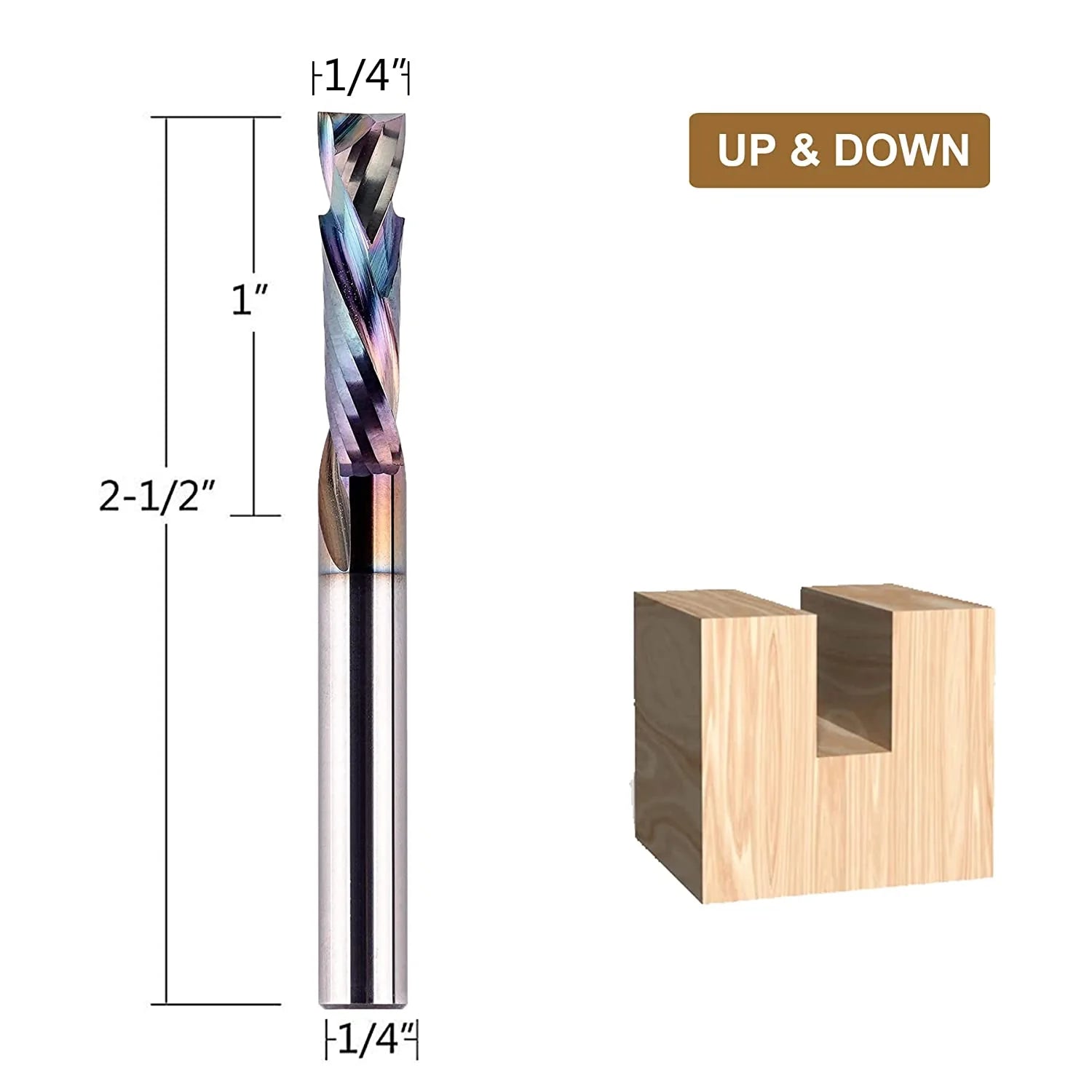 SpeTool SPE-X 1/4 Dia Carbide Compression Router Bit For Woodworking