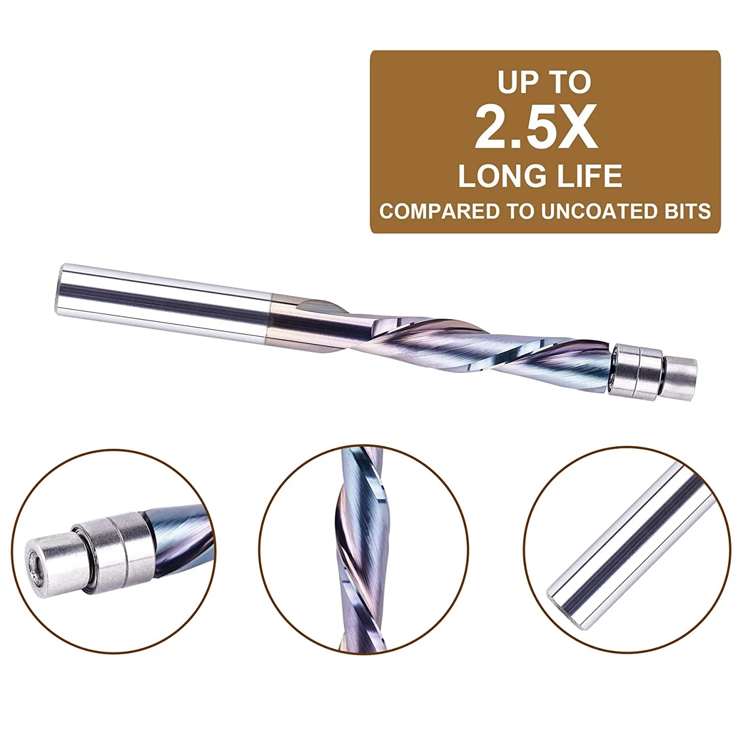 SpeTool SPE-X Coated 1 4 Dia 3 Long Down Cut Flush Trim Router Bit