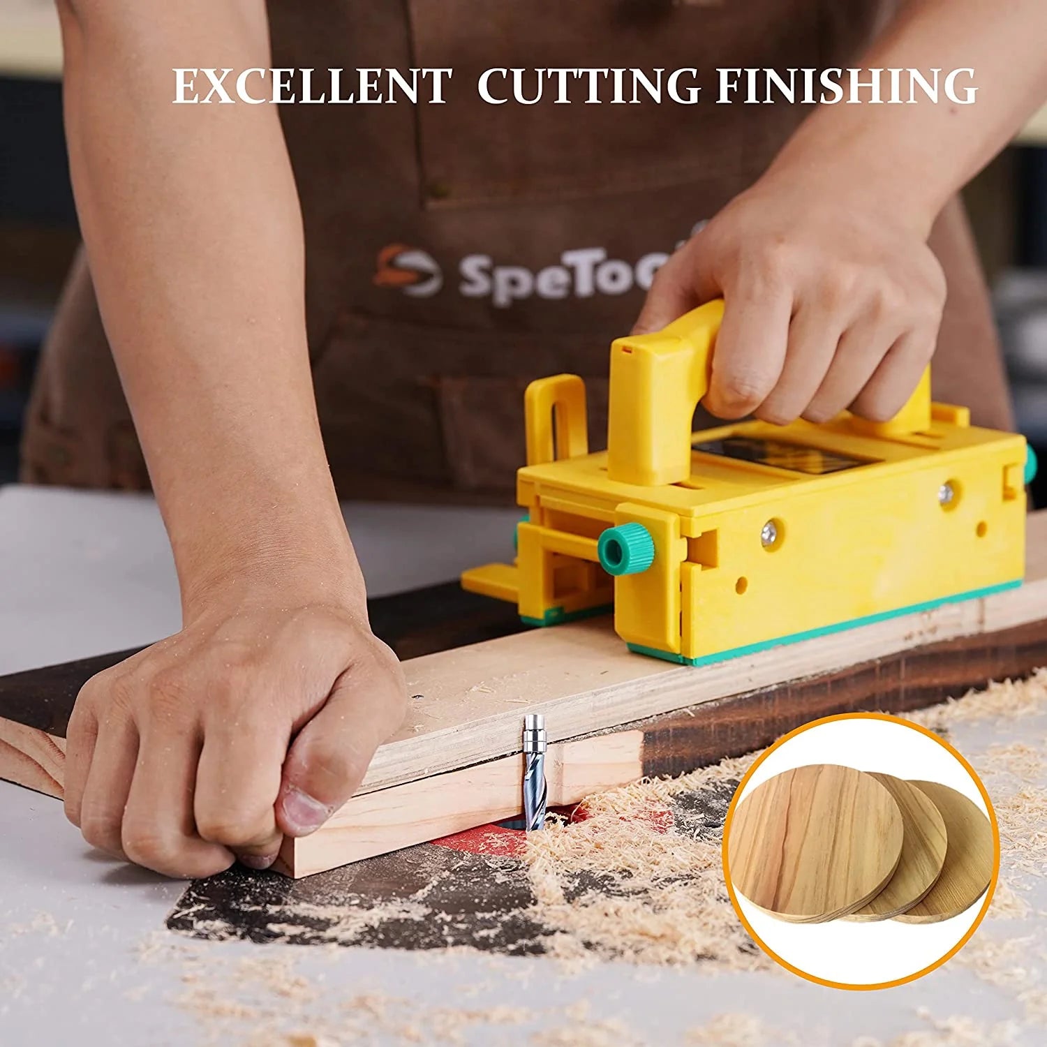 SpeTool SPE-X Coated 1/4 Dia 3" Long Up Cut Flush Trim Router Bit