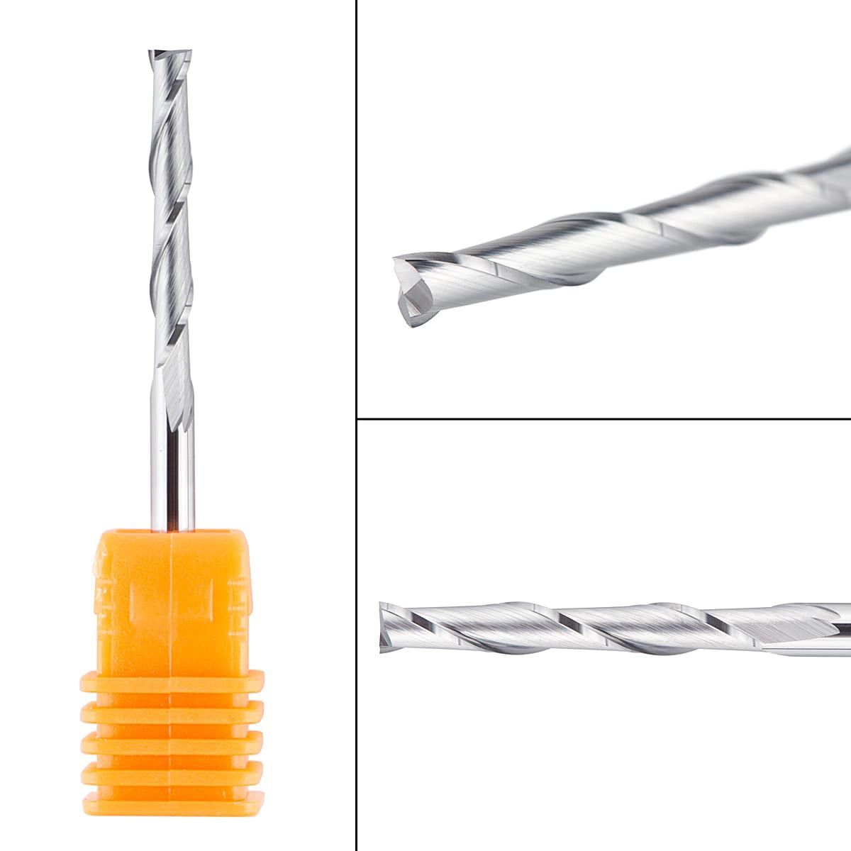 SpeTool UK SC Spiral Plunge 1/8" Dia x 1/8" Shank x 22mm Cutting Length x 50mm Long 2 Flute Up-Cut Router Bit